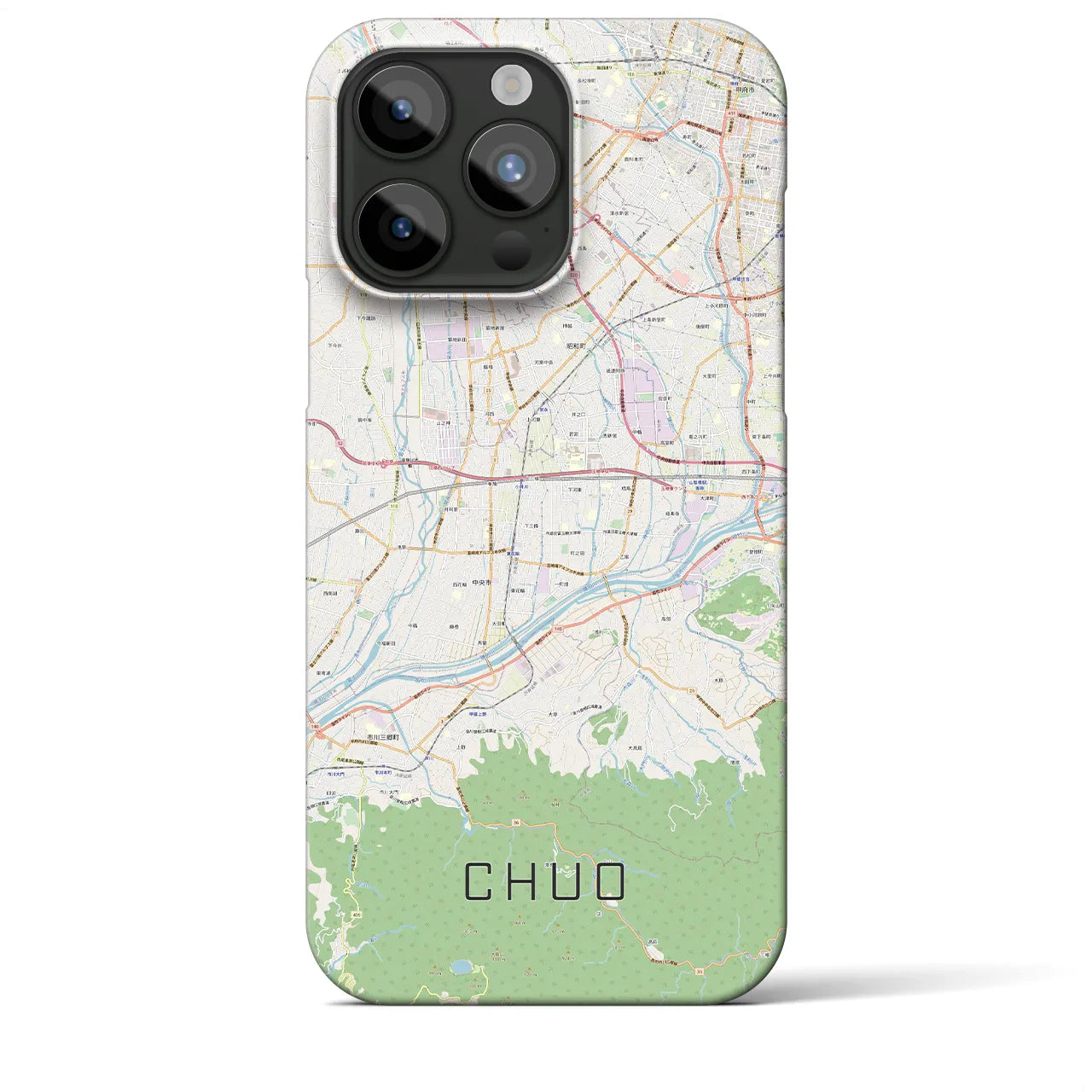 【中央(山梨県)】地図柄iPhoneケース(バックカバータイプ)