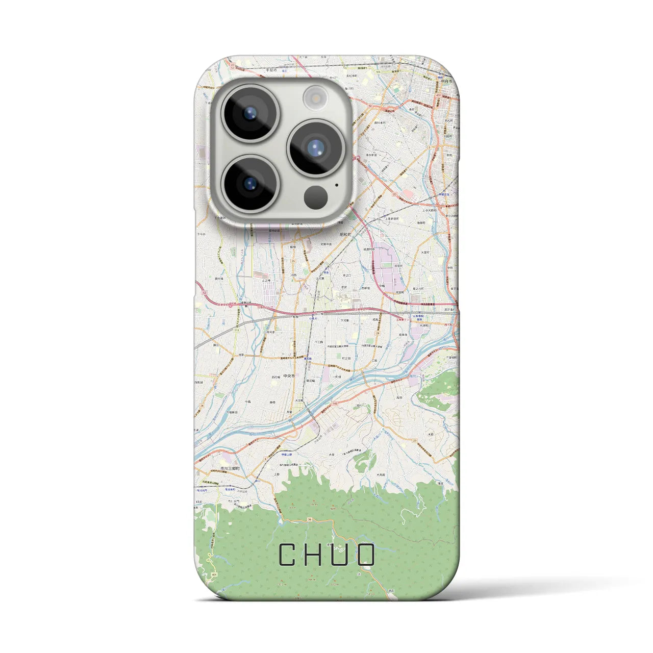 【中央(山梨県)】地図柄iPhoneケース(バックカバータイプ)