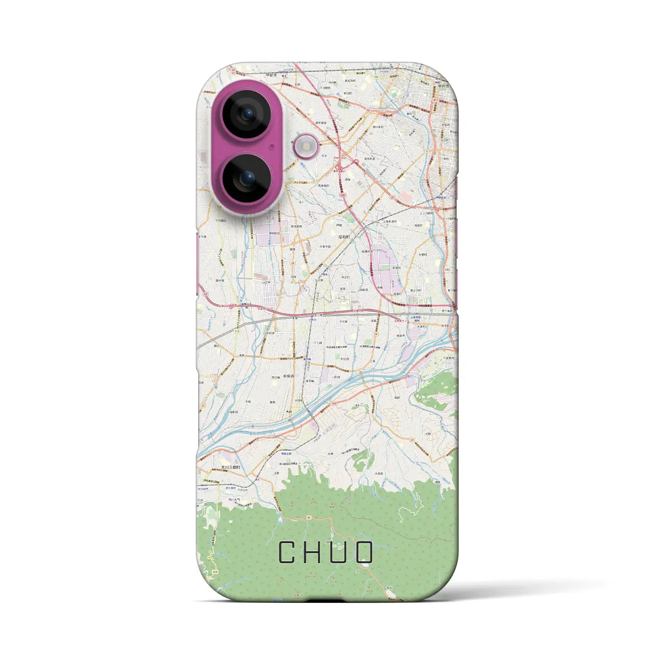 【中央(山梨県)】地図柄iPhoneケース(バックカバータイプ)