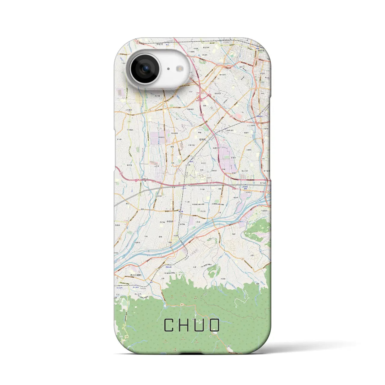 【中央(山梨県)】地図柄iPhoneケース(バックカバータイプ)