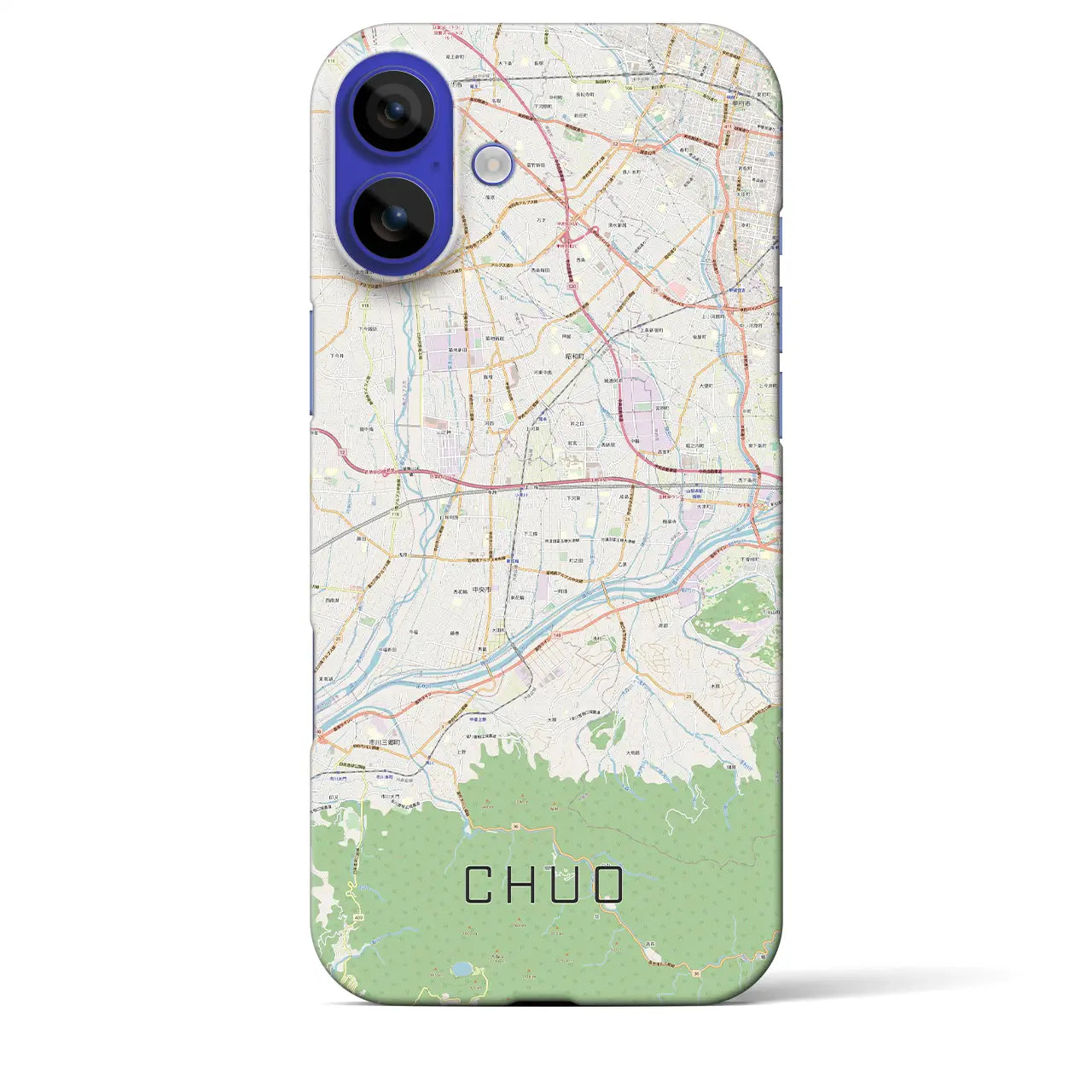 【中央(山梨県)】地図柄iPhoneケース(バックカバータイプ)