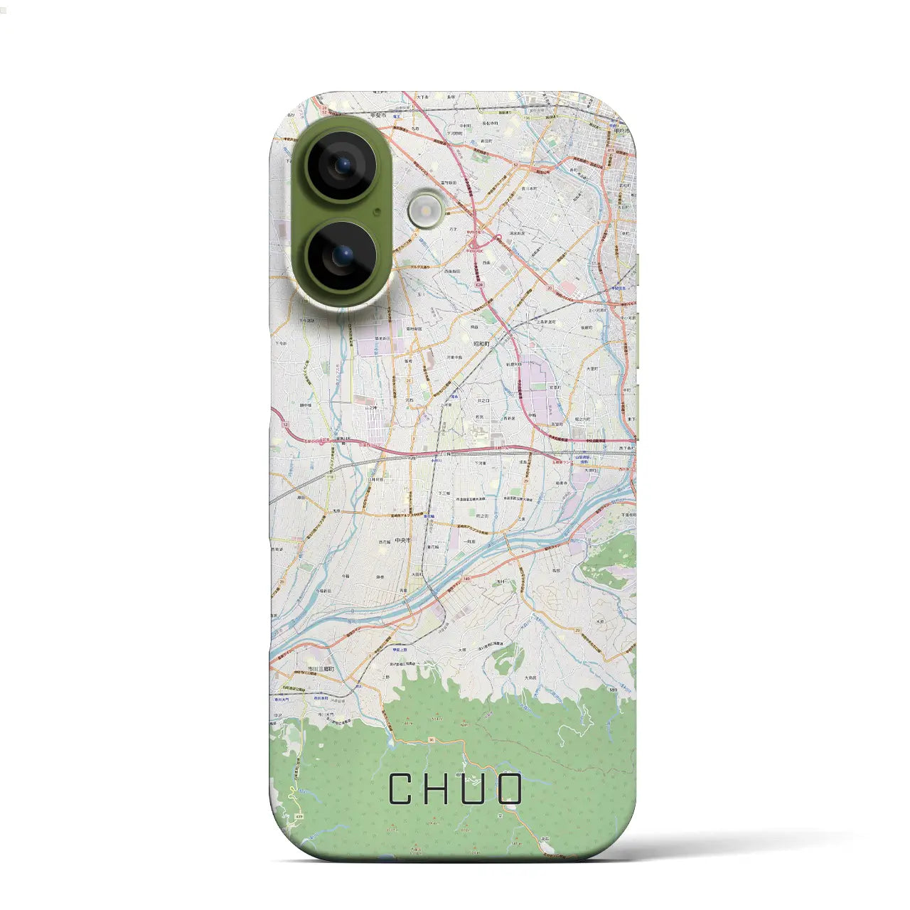 【中央(山梨県)】地図柄iPhoneケース(バックカバータイプ)