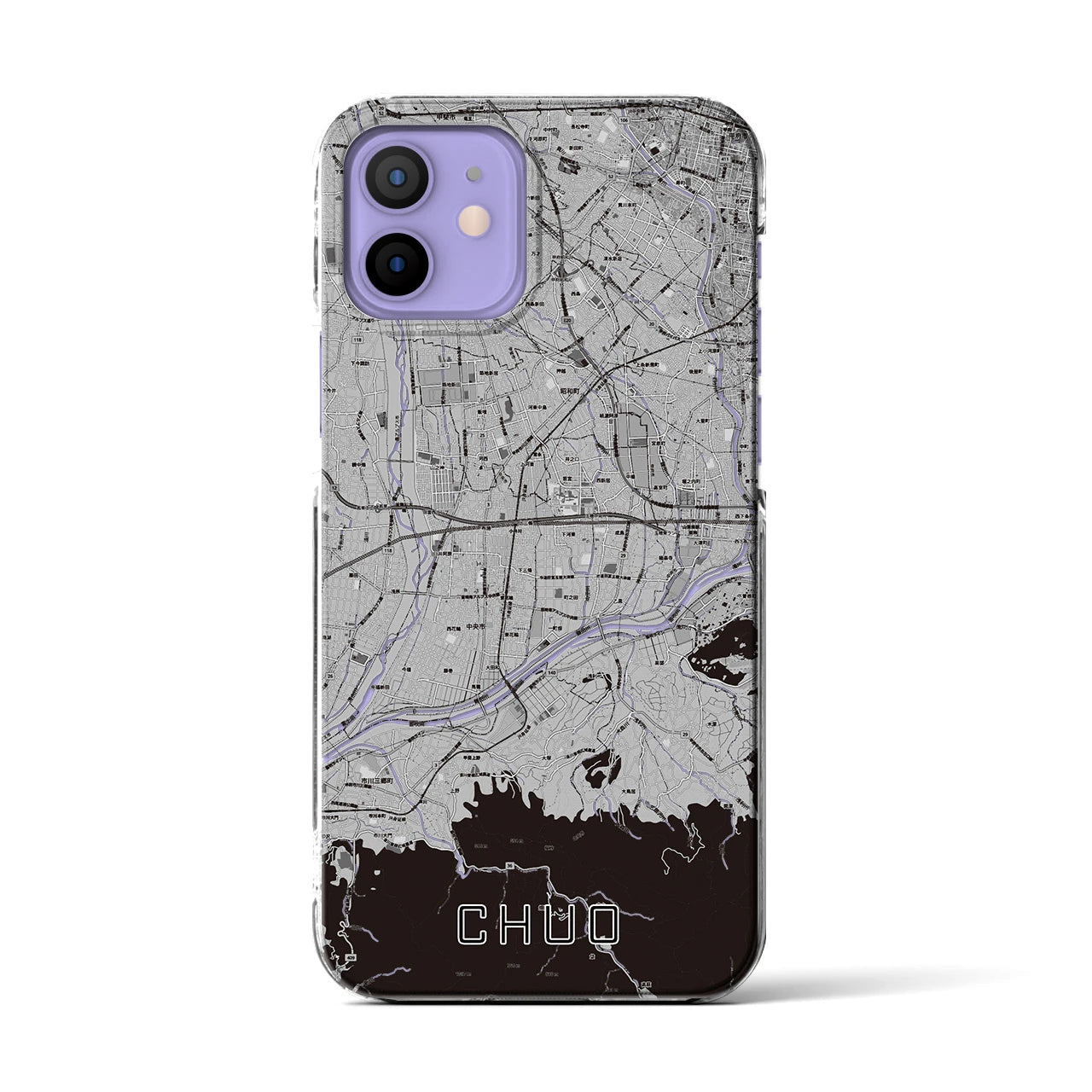 【中央(山梨県)】地図柄iPhoneケース(クリアタイプ)