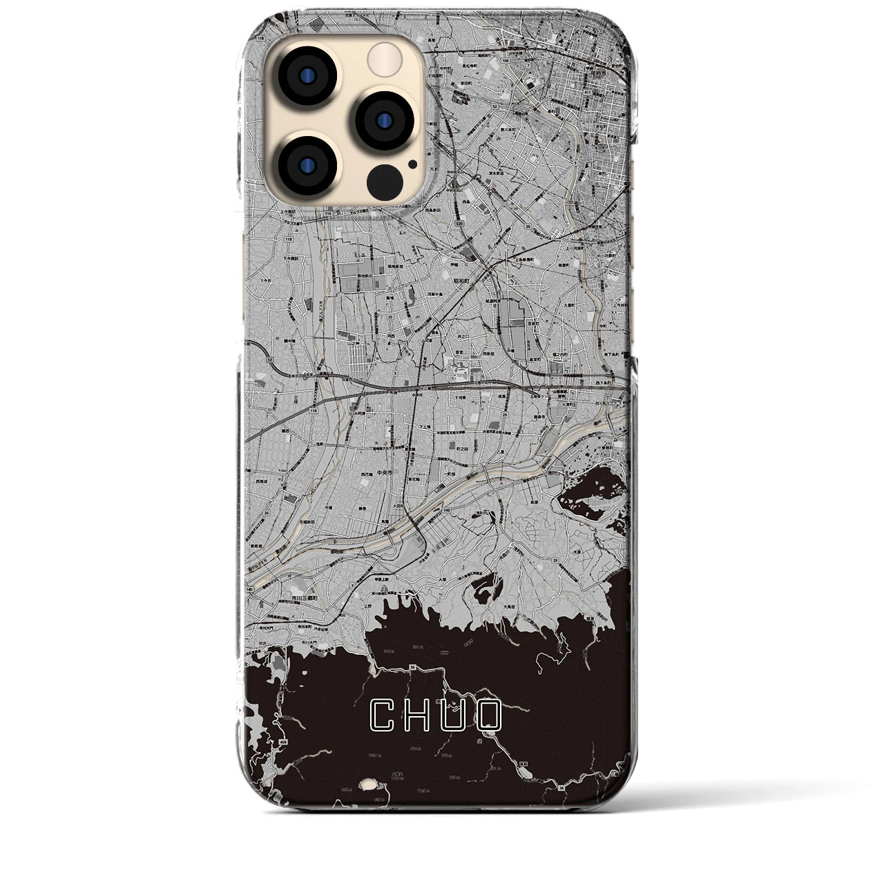 【中央(山梨県)】地図柄iPhoneケース(クリアタイプ)