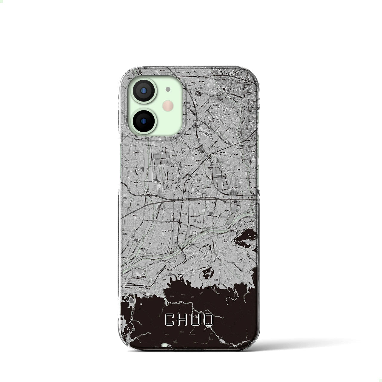 【中央(山梨県)】地図柄iPhoneケース(クリアタイプ)