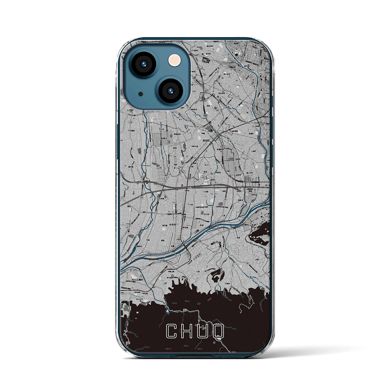 【中央(山梨県)】地図柄iPhoneケース(クリアタイプ)