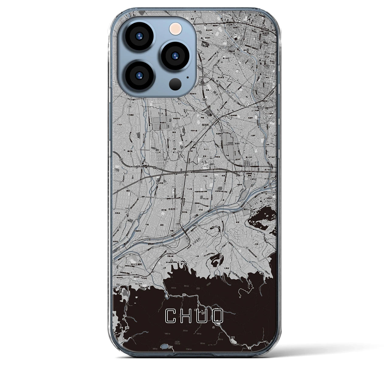 【中央(山梨県)】地図柄iPhoneケース(クリアタイプ)