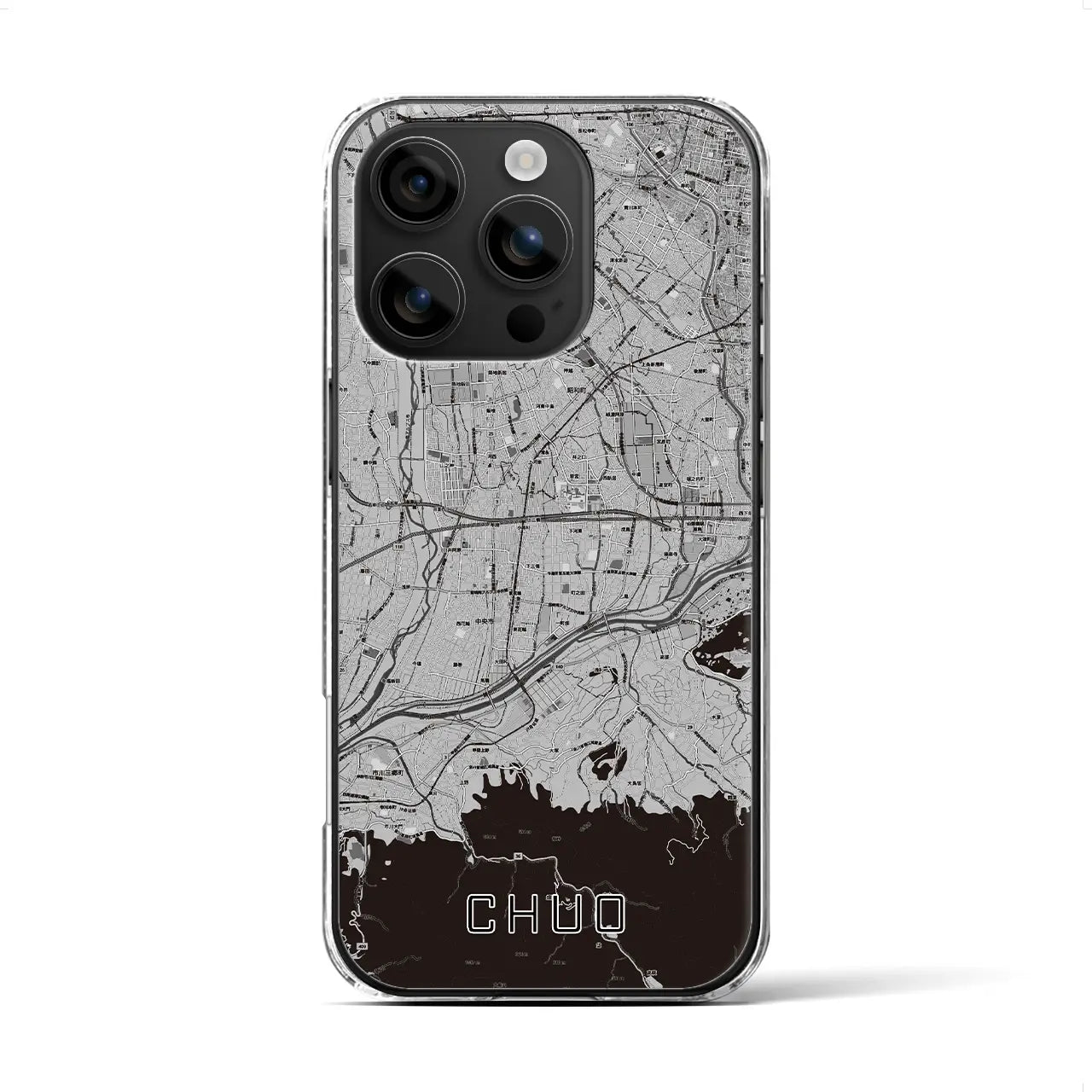 【中央(山梨県)】地図柄iPhoneケース(クリアタイプ)