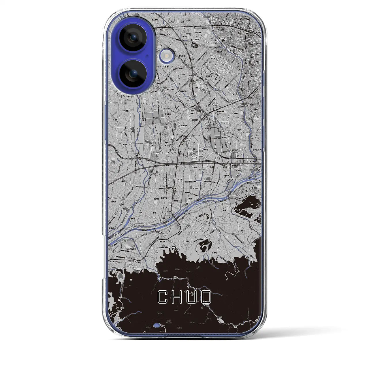 【中央(山梨県)】地図柄iPhoneケース(クリアタイプ)