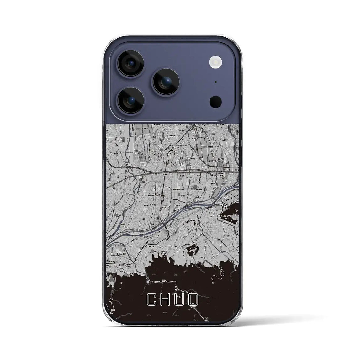 【中央(山梨県)】地図柄iPhoneケース(クリアタイプ)