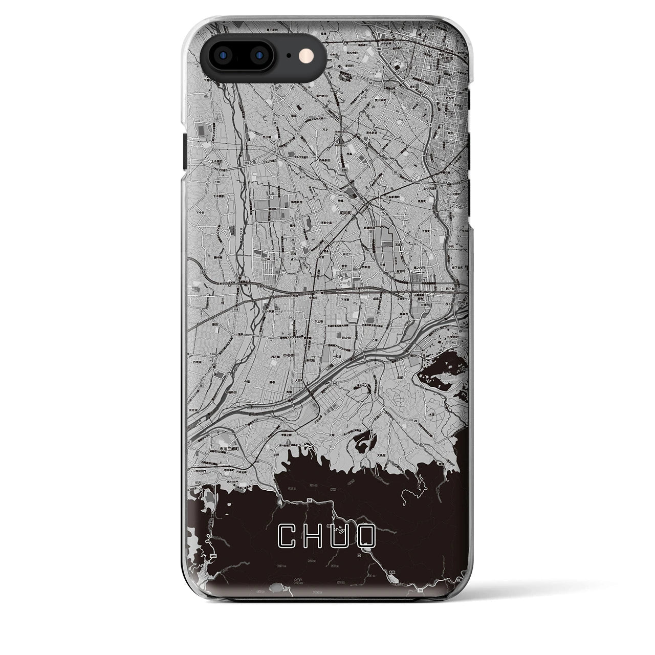 【中央(山梨県)】地図柄iPhoneケース(クリアタイプ)