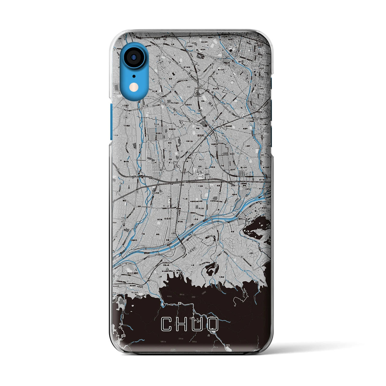 【中央(山梨県)】地図柄iPhoneケース(クリアタイプ)