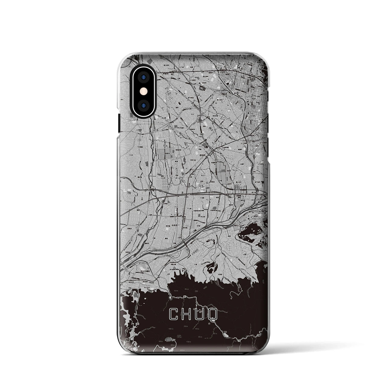 【中央(山梨県)】地図柄iPhoneケース(クリアタイプ)