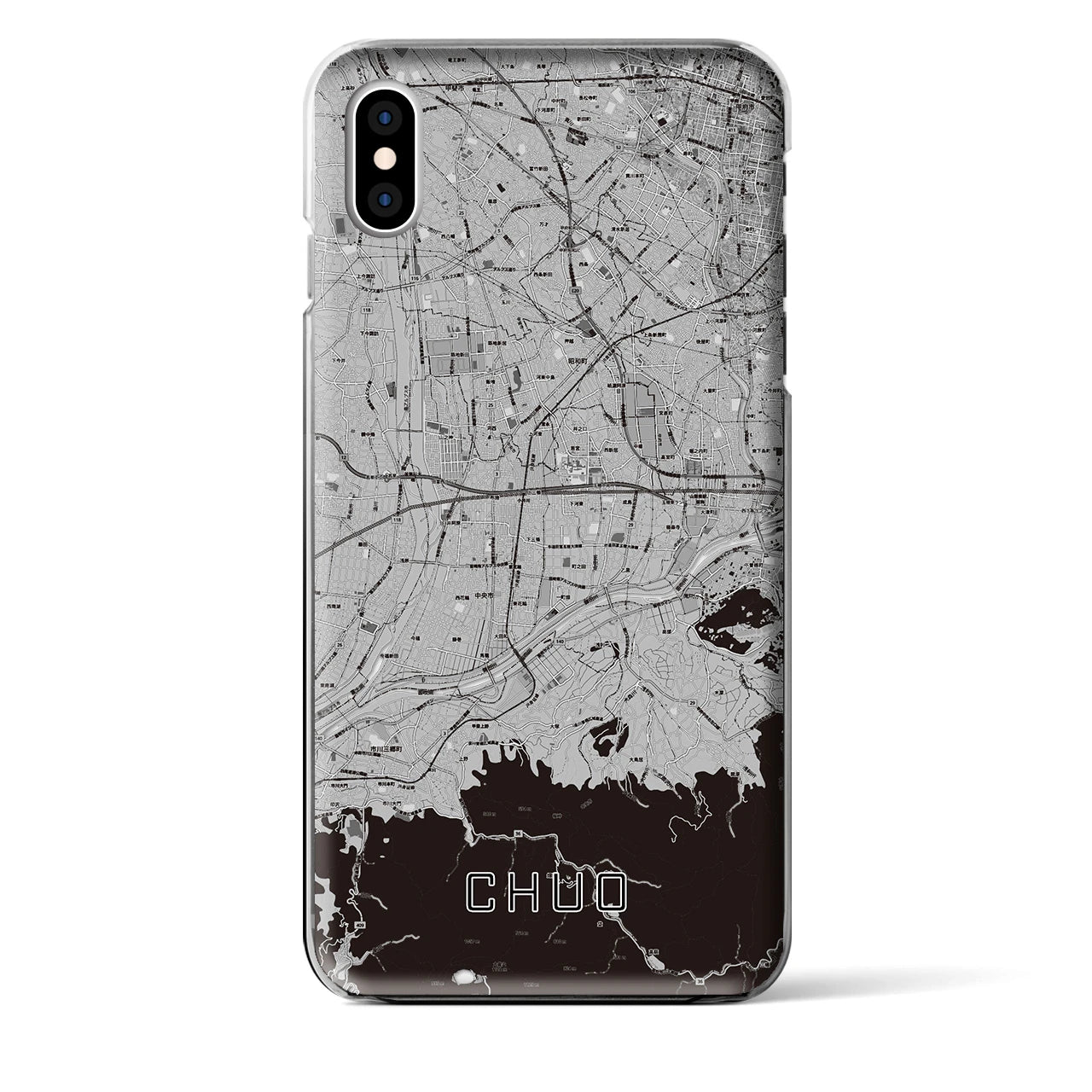 【中央(山梨県)】地図柄iPhoneケース(クリアタイプ)