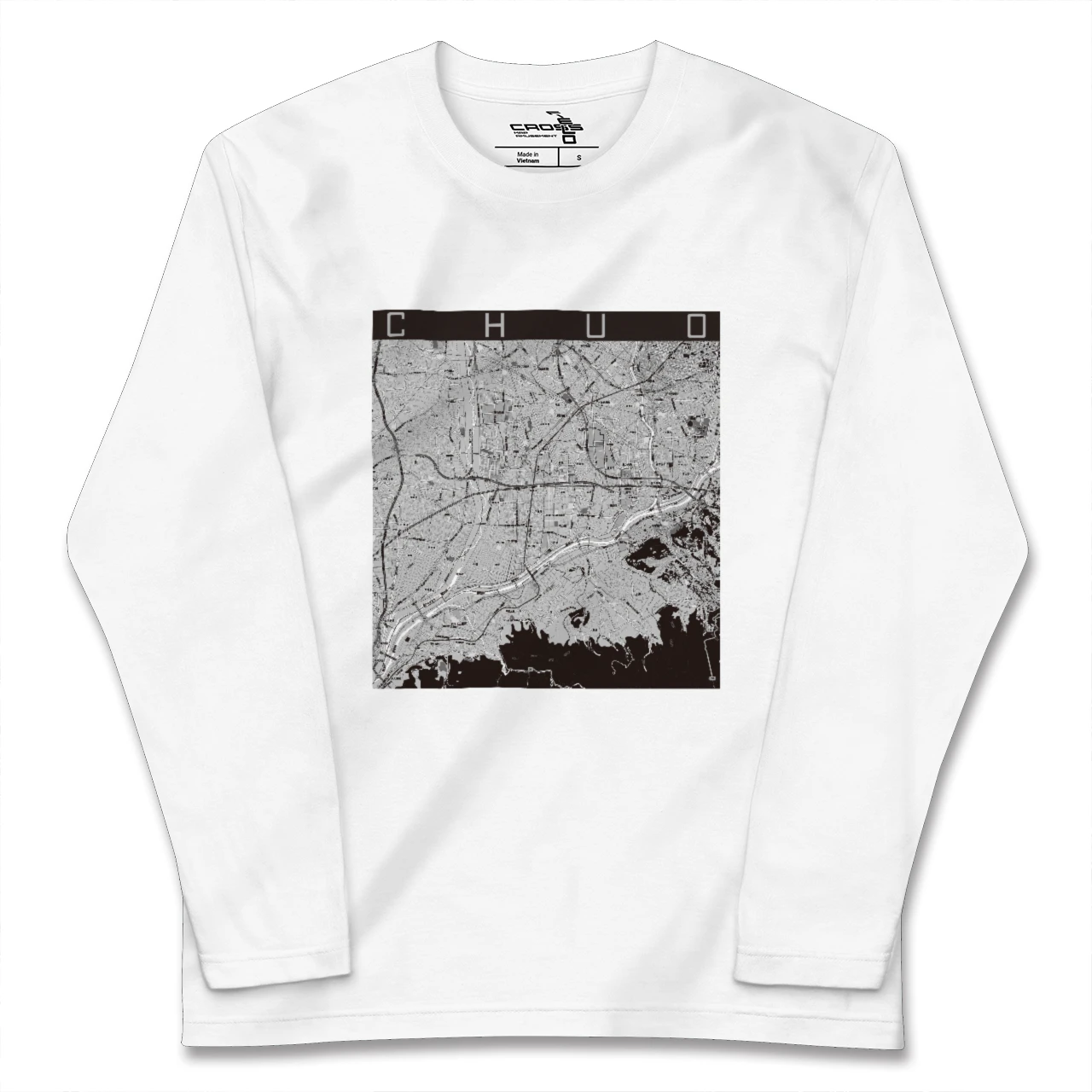 【中央(山梨県)】地図柄ロングスリーブTシャツ