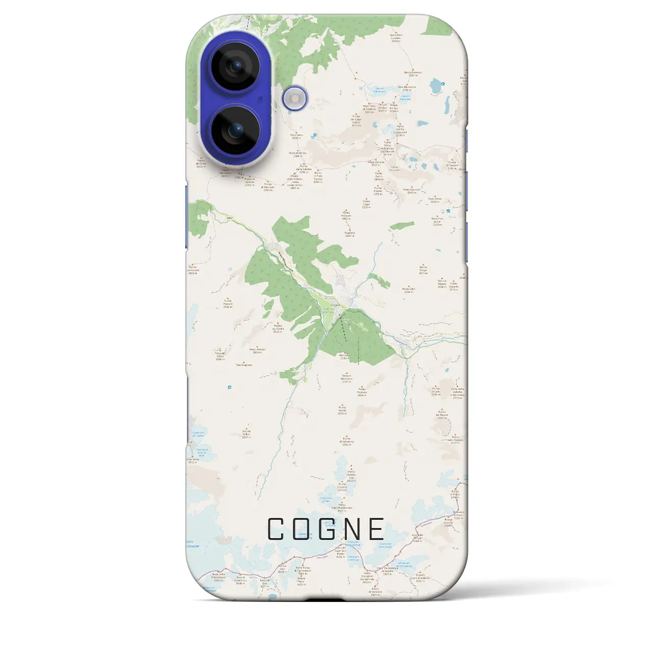 【コーニュ(イタリア)】地図柄iPhoneケース(バックカバータイプ)ブラック・iPhone 16 Pro Max 用