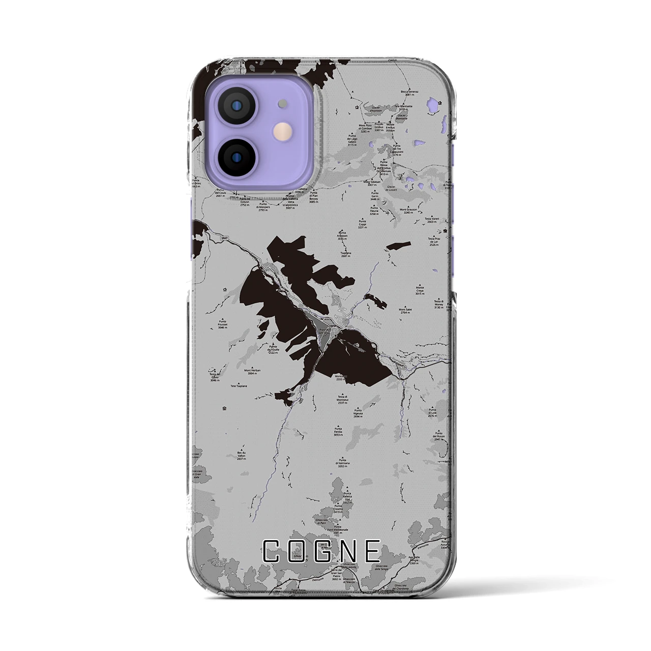 【コーニュ(イタリア)】地図柄iPhoneケース(クリアタイプ)
