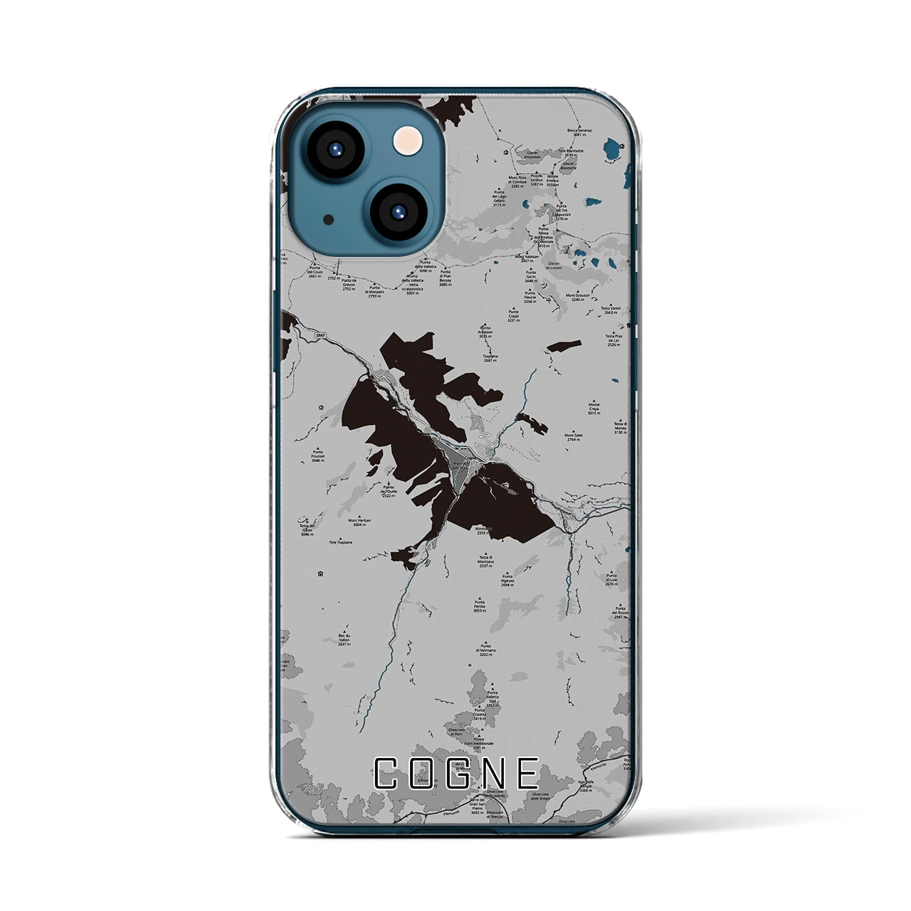 【コーニュ(イタリア)】地図柄iPhoneケース(クリアタイプ)
