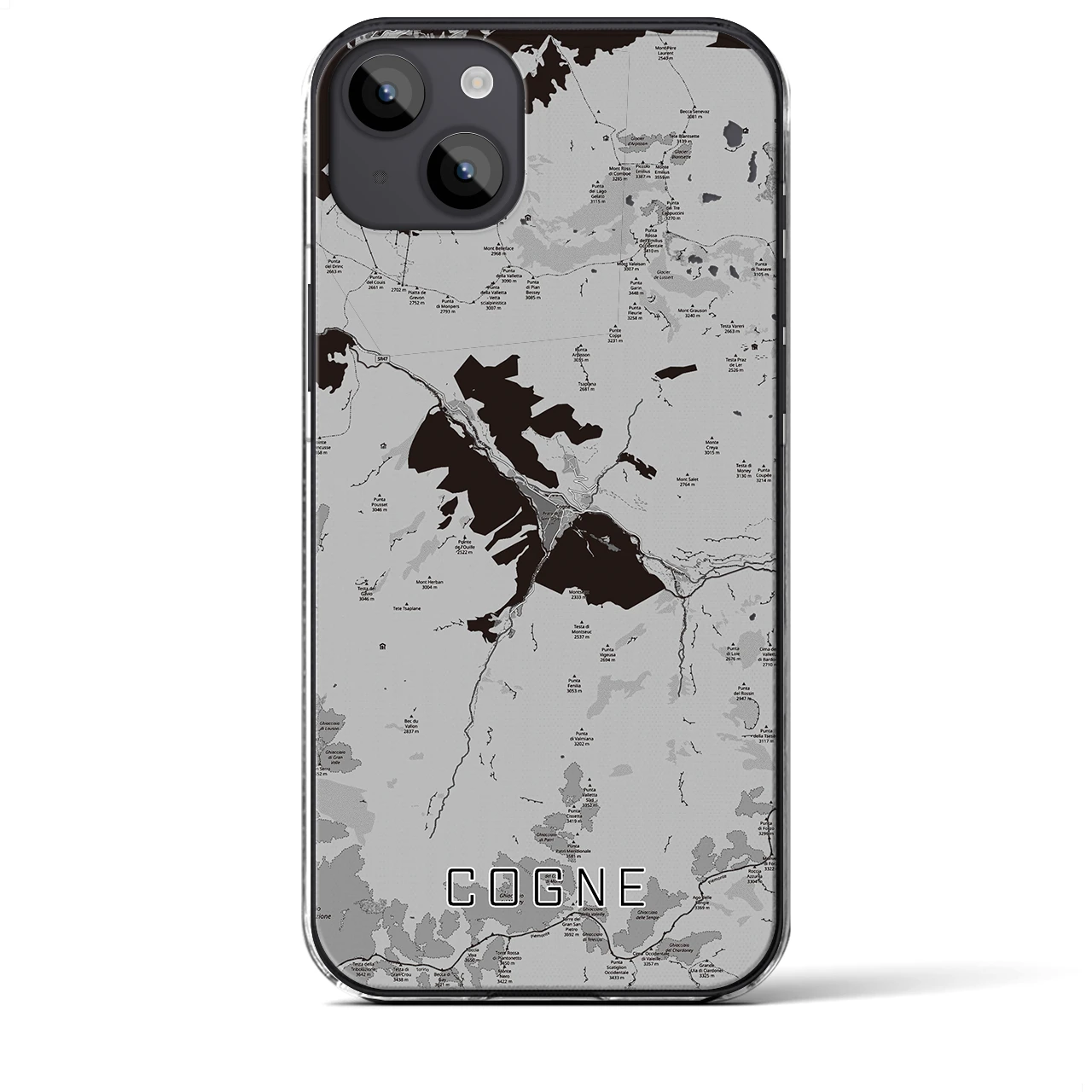【コーニュ(イタリア)】地図柄iPhoneケース(クリアタイプ)