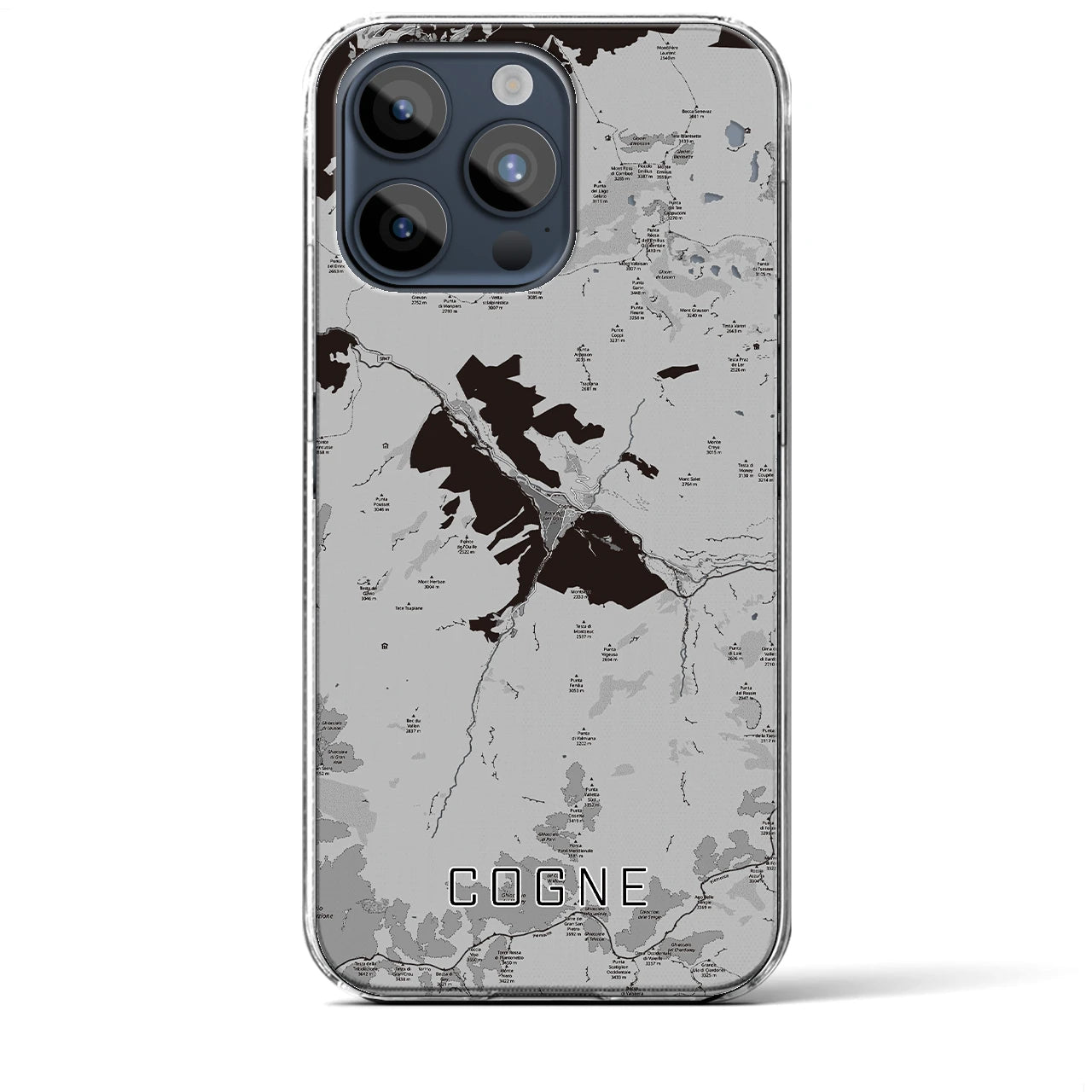 【コーニュ(イタリア)】地図柄iPhoneケース(クリアタイプ)