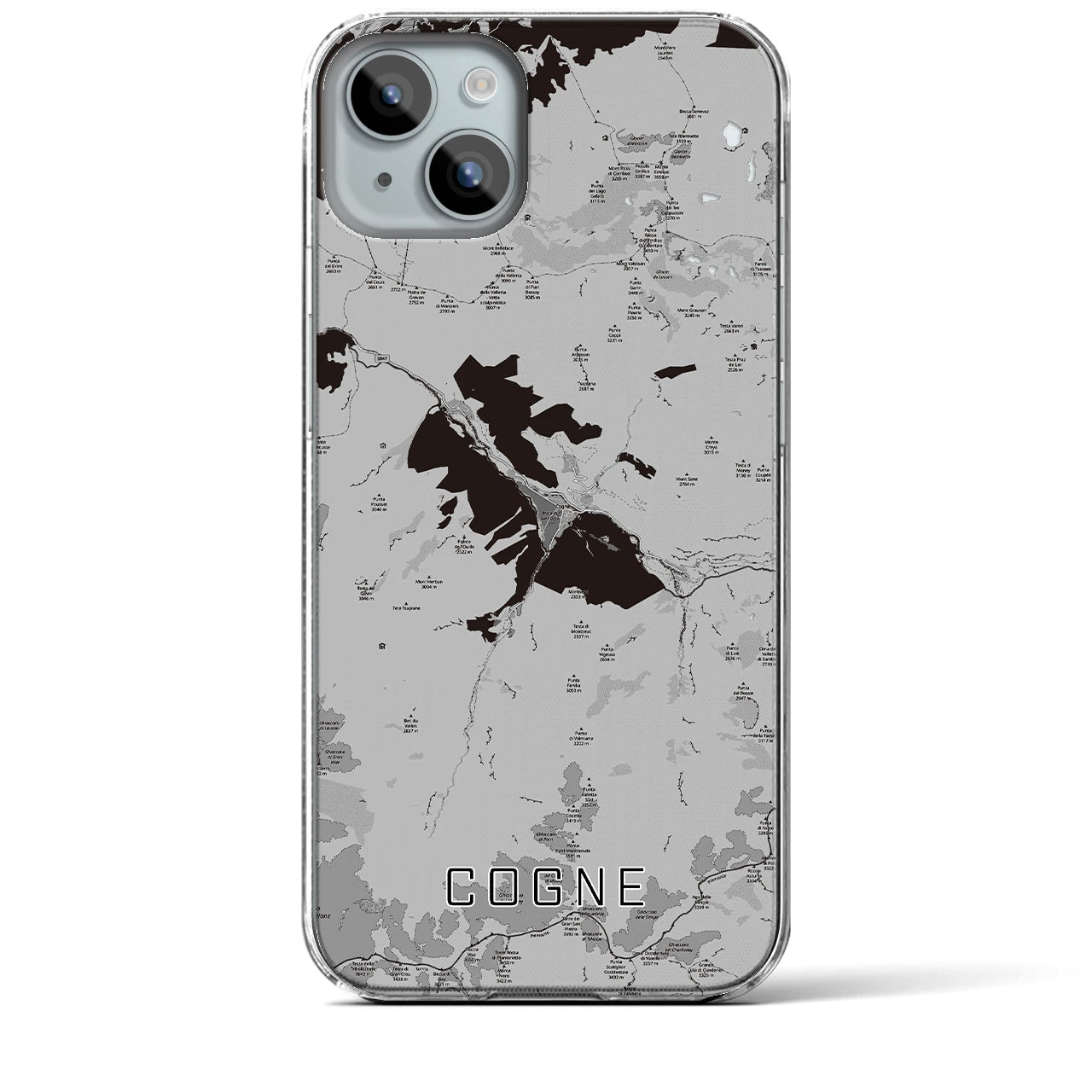 【コーニュ(イタリア)】地図柄iPhoneケース(クリアタイプ)