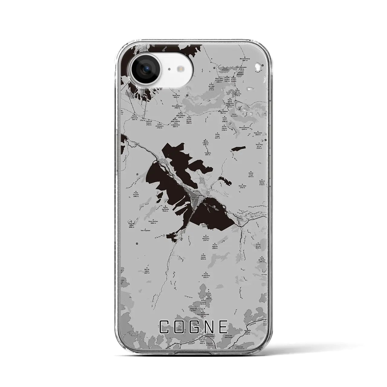 【コーニュ(イタリア)】地図柄iPhoneケース(クリアタイプ)