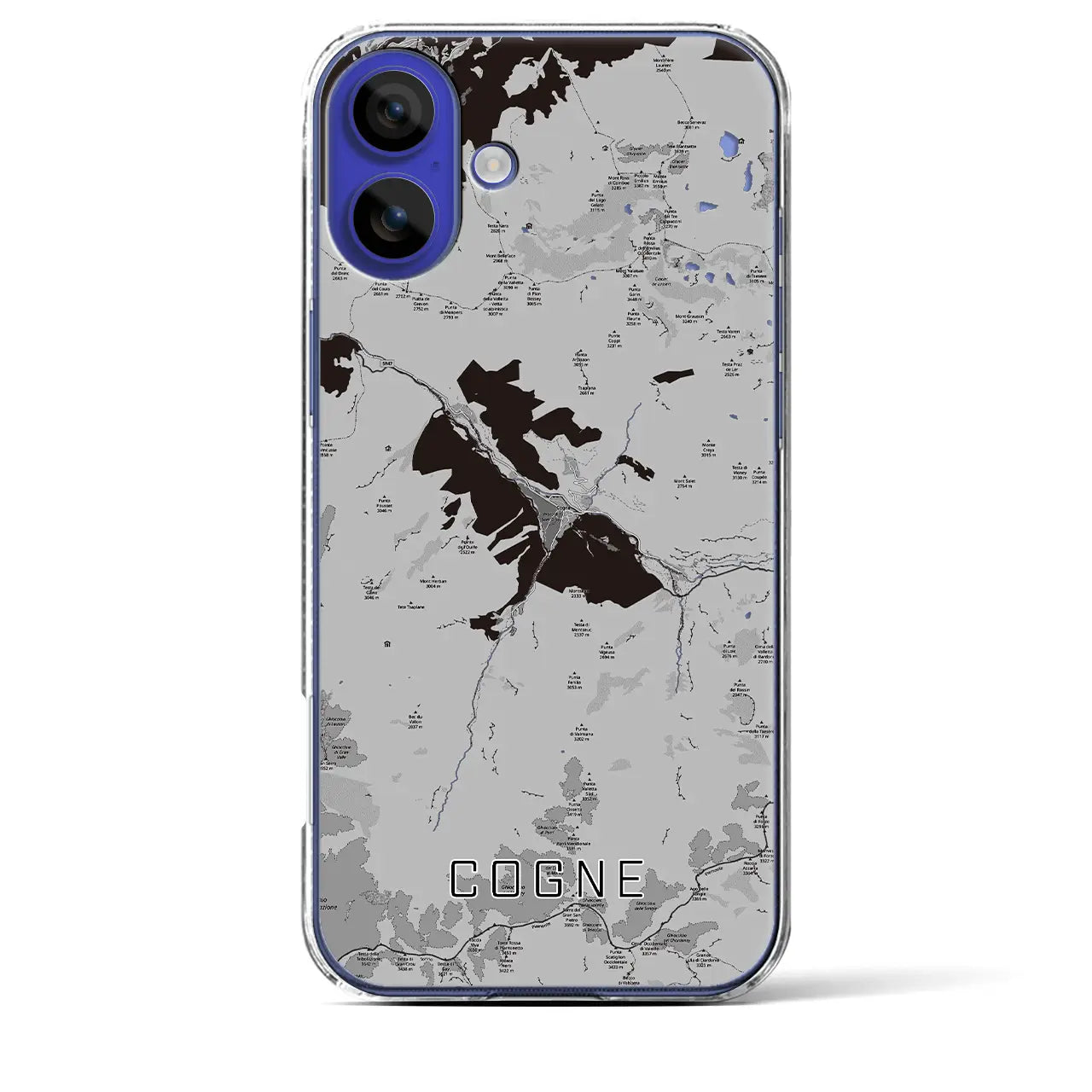 【コーニュ(イタリア)】地図柄iPhoneケース(クリアタイプ)