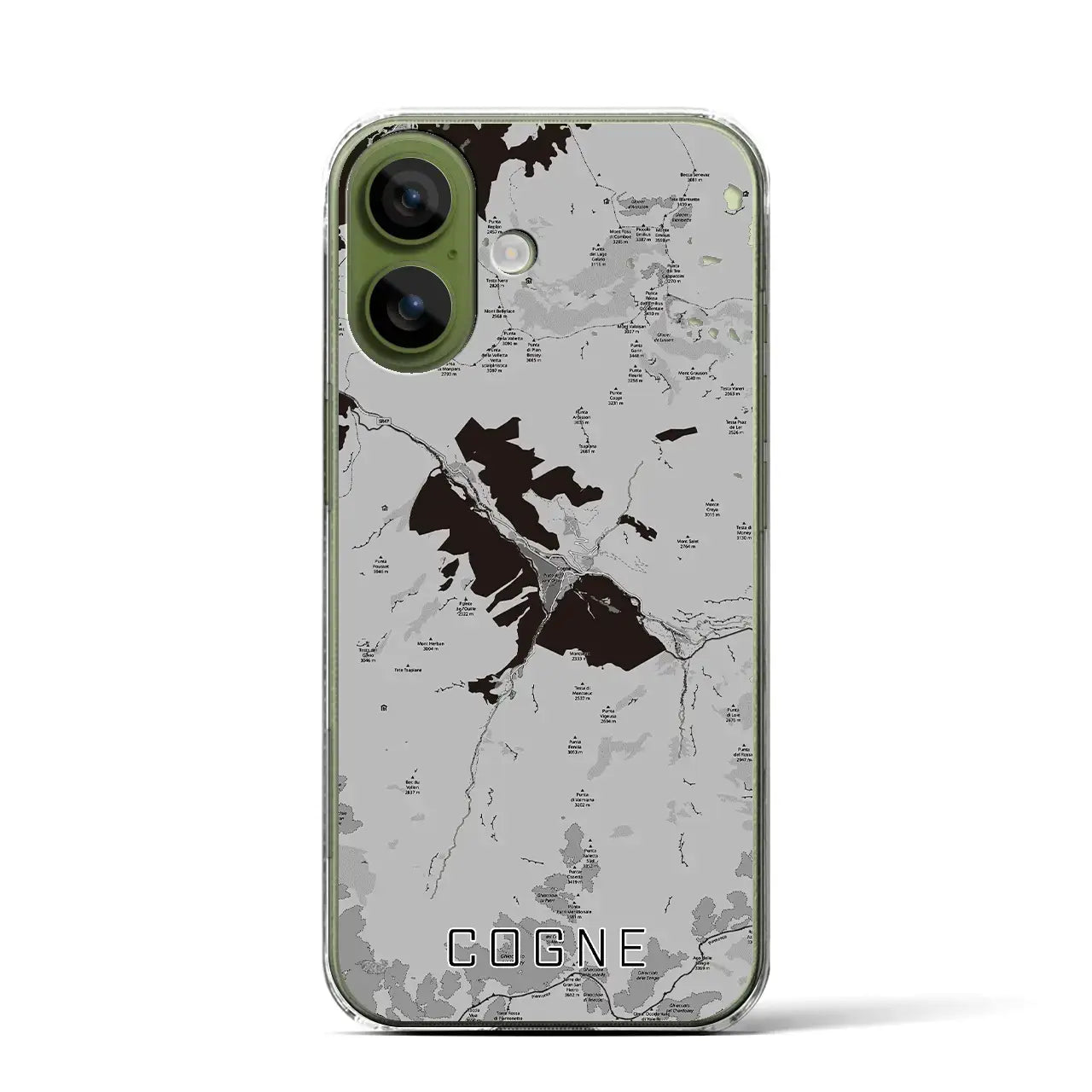 【コーニュ(イタリア)】地図柄iPhoneケース(クリアタイプ)