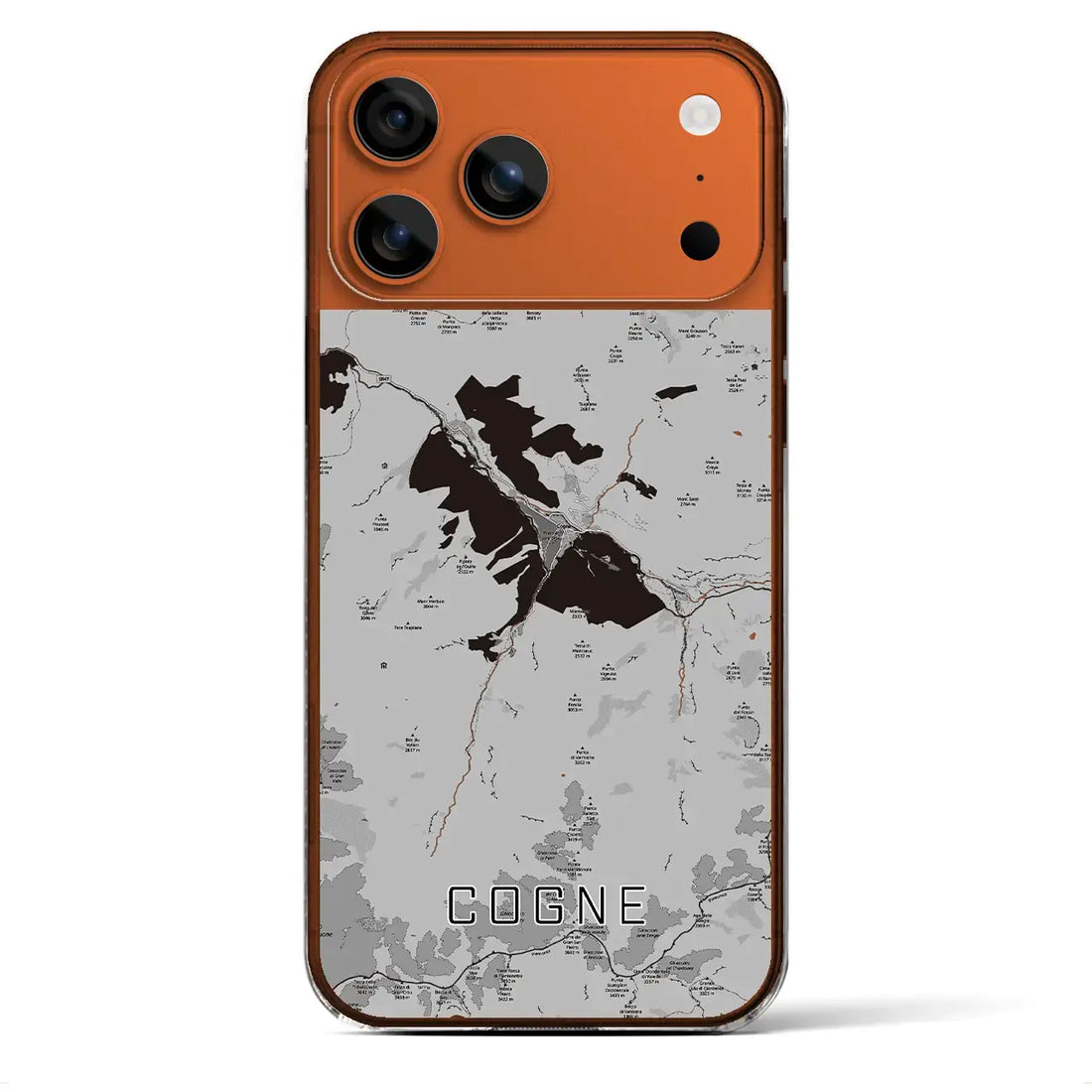 【コーニュ(イタリア)】地図柄iPhoneケース(クリアタイプ)