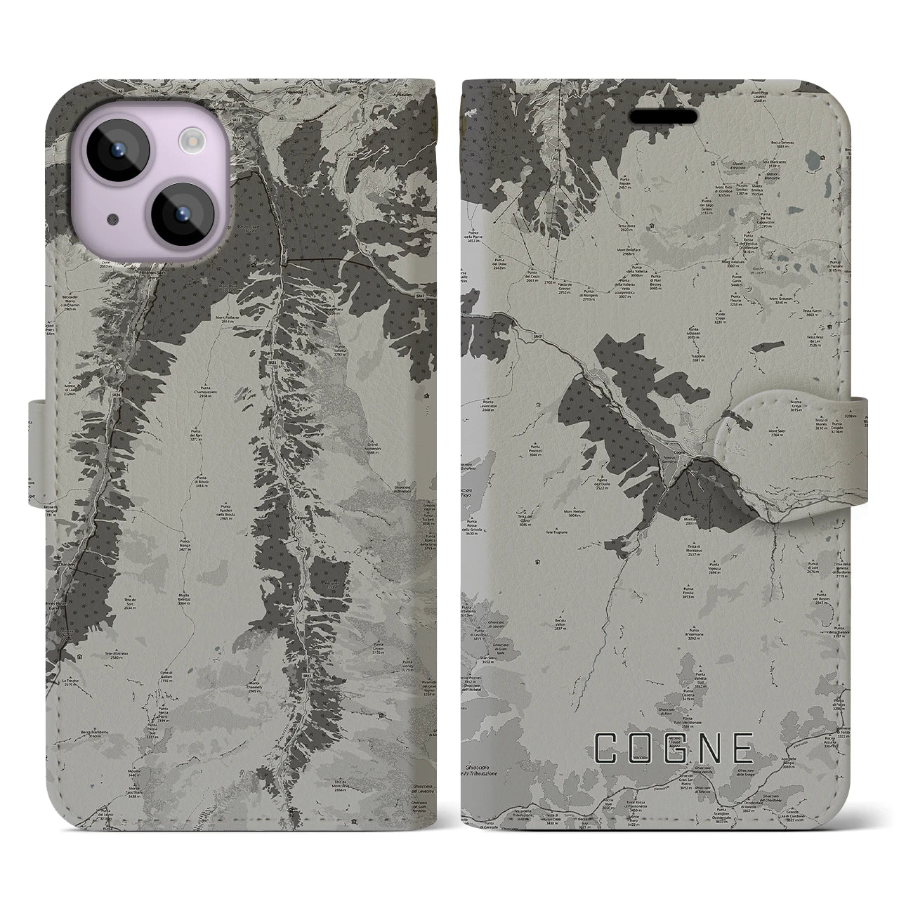 【コーニュ(イタリア)】地図柄iPhoneケース(手帳タイプ)