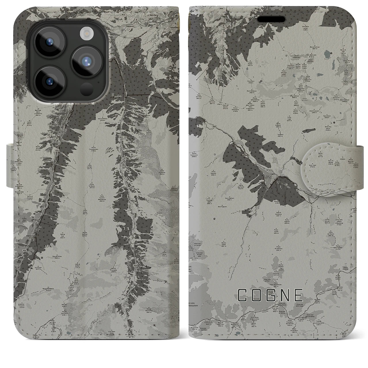 【コーニュ(イタリア)】地図柄iPhoneケース(手帳タイプ)