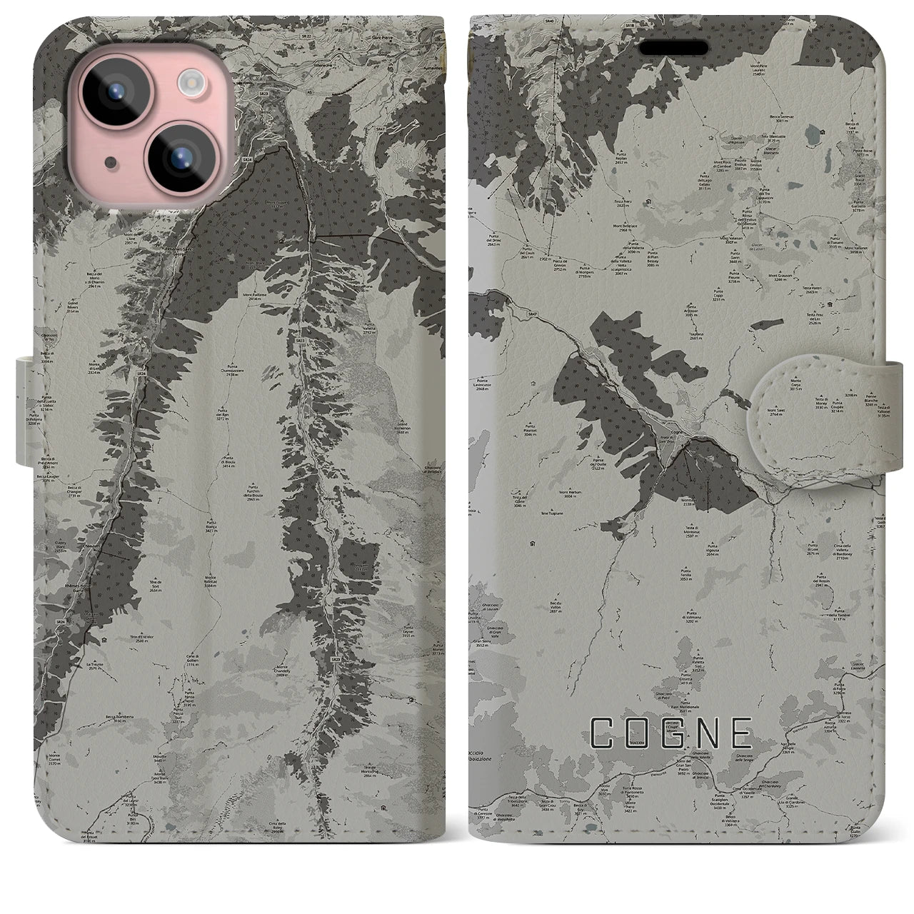 【コーニュ(イタリア)】地図柄iPhoneケース(手帳タイプ)