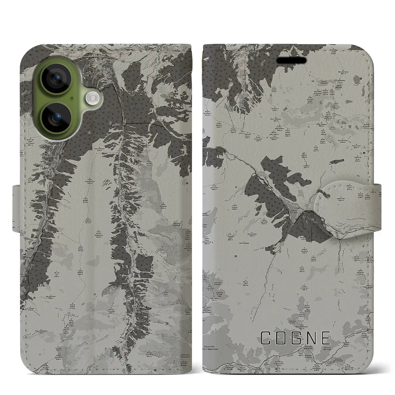 【コーニュ(イタリア)】地図柄iPhoneケース(手帳タイプ)