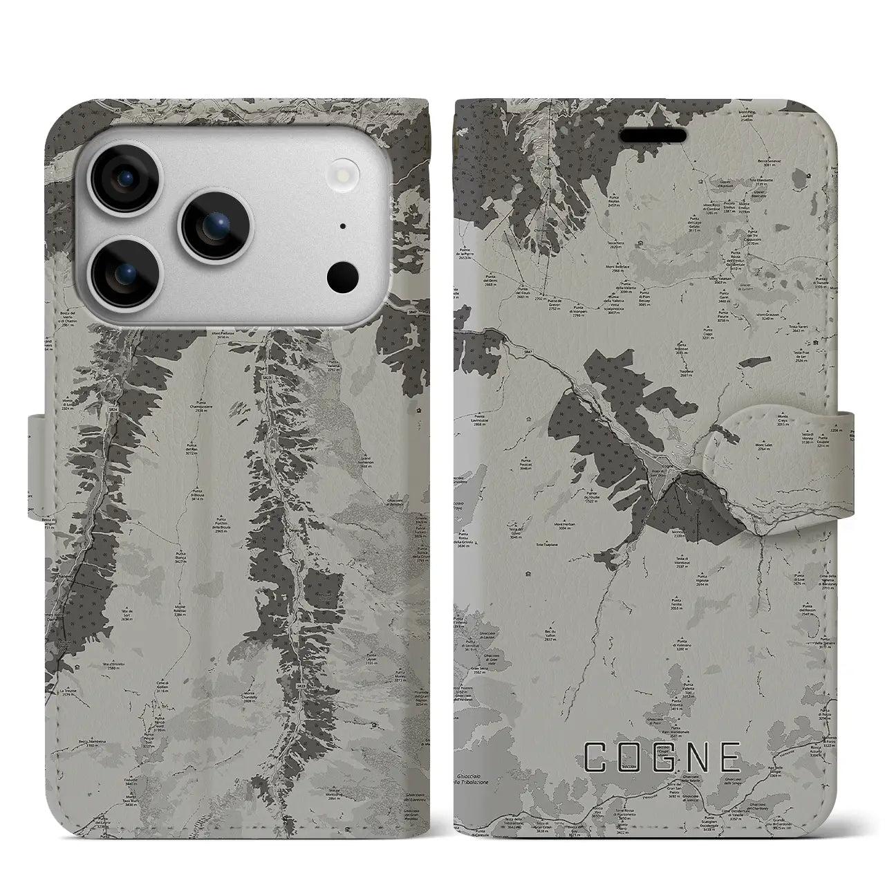 【コーニュ(イタリア)】地図柄iPhoneケース(手帳タイプ)