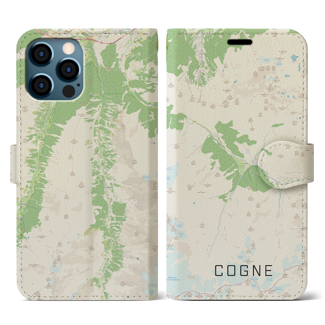 【コーニュ(イタリア)】地図柄iPhoneケース(手帳タイプ)