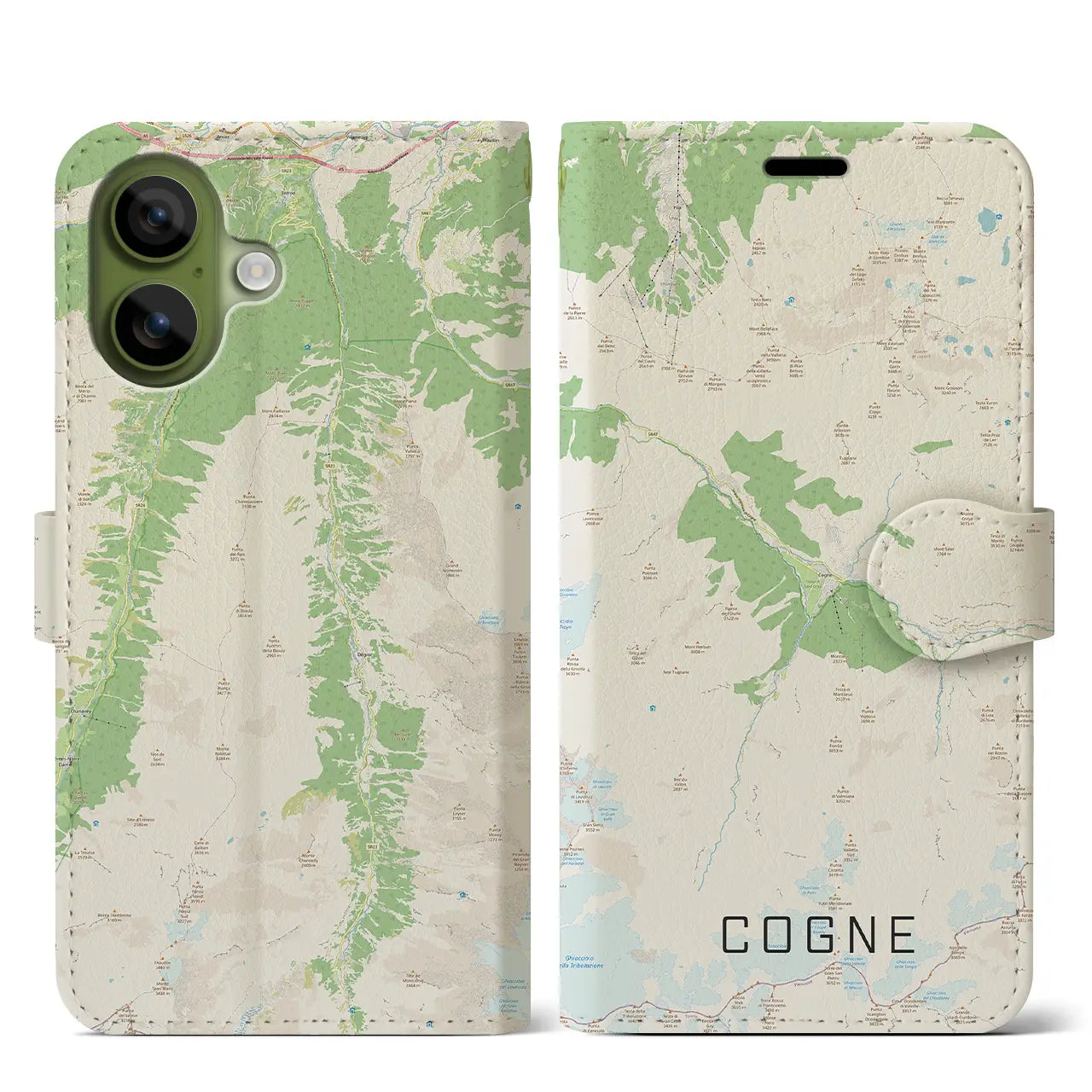 【コーニュ(イタリア)】地図柄iPhoneケース(手帳タイプ)