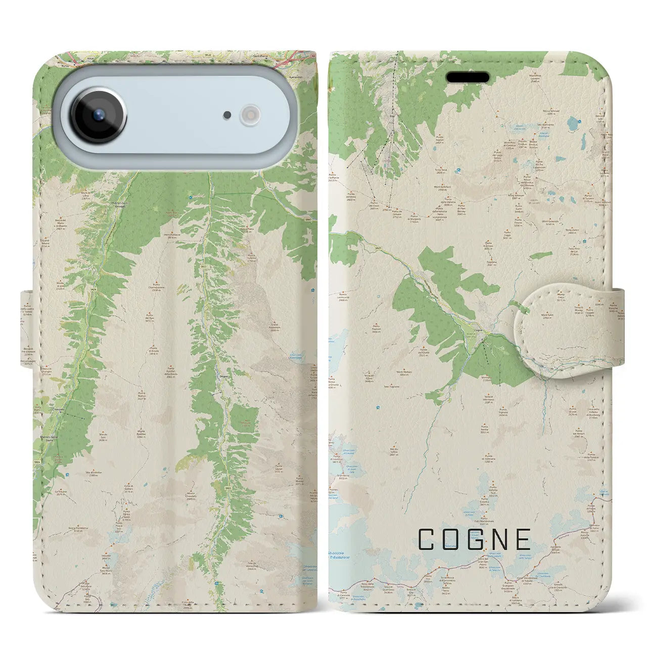 【コーニュ(イタリア)】地図柄iPhoneケース(手帳タイプ)