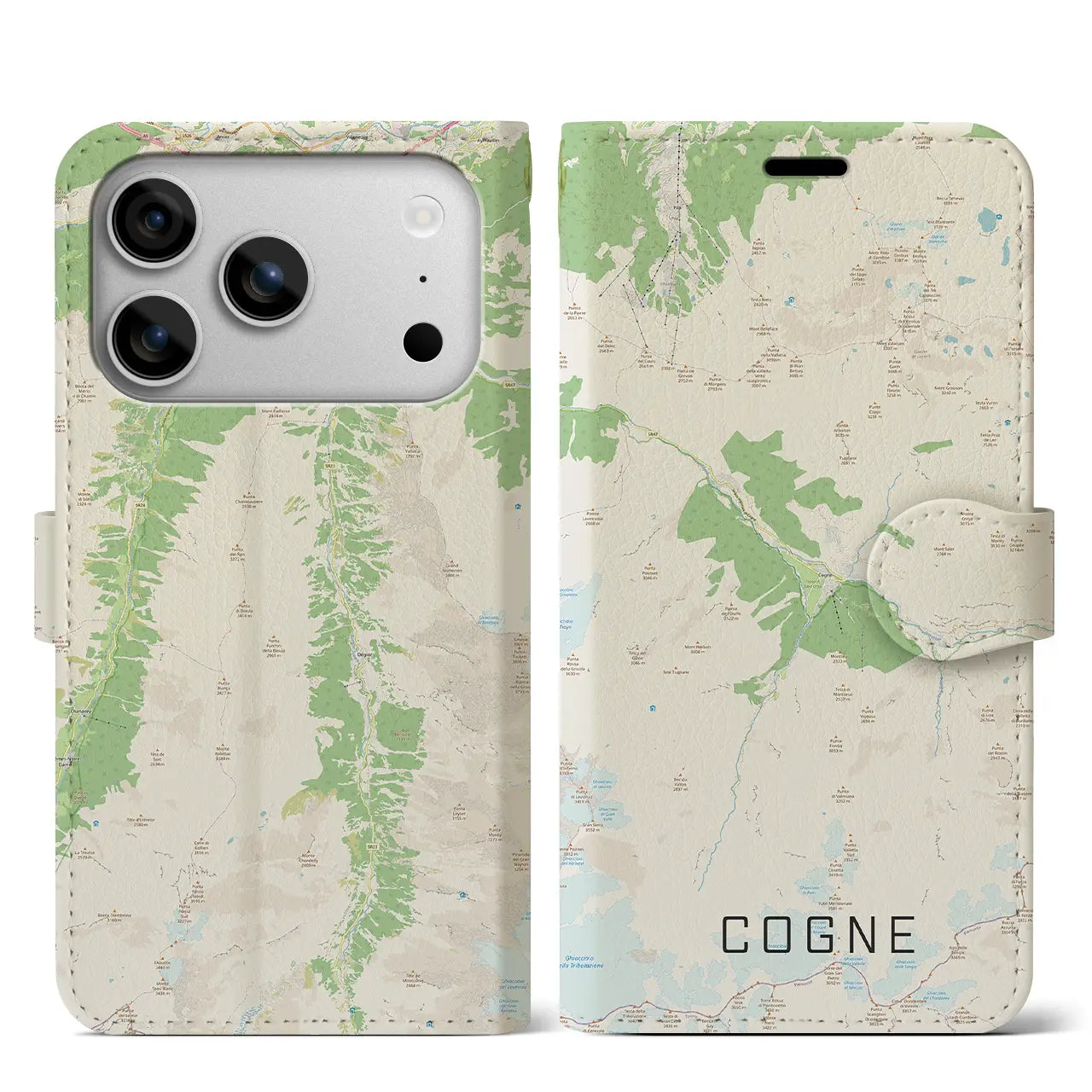 【コーニュ(イタリア)】地図柄iPhoneケース(手帳タイプ)