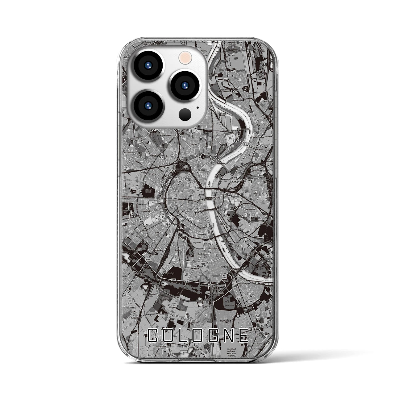 【ケルン(ドイツ)】地図柄iPhoneケース(クリアタイプ)