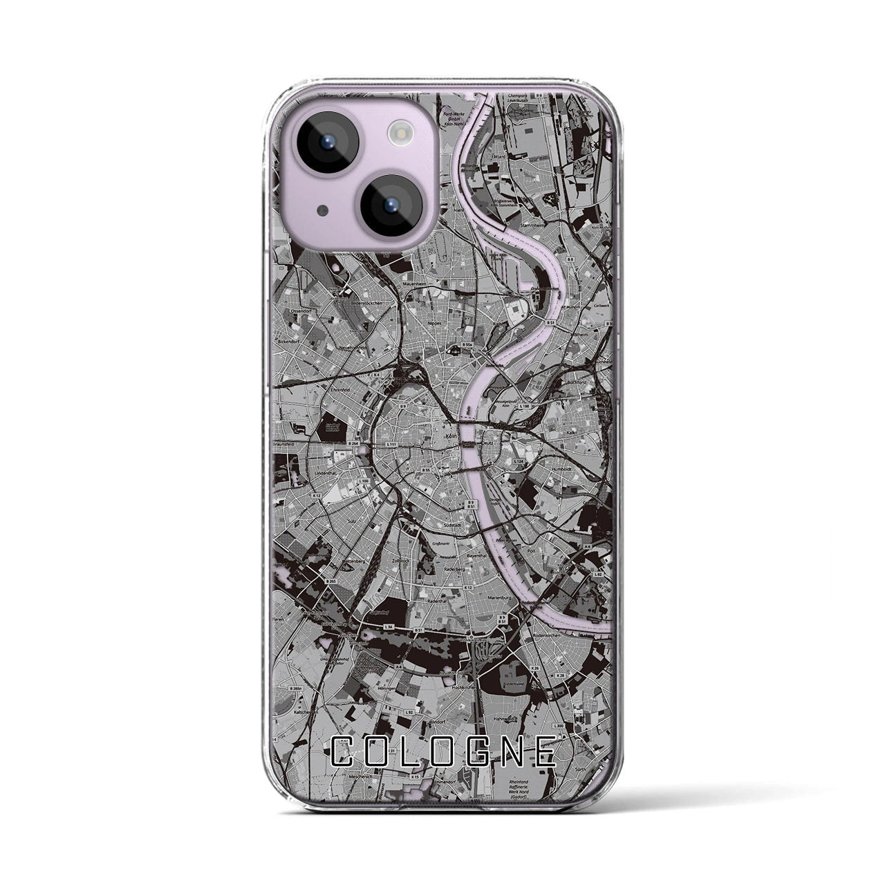 【ケルン(ドイツ)】地図柄iPhoneケース(クリアタイプ)