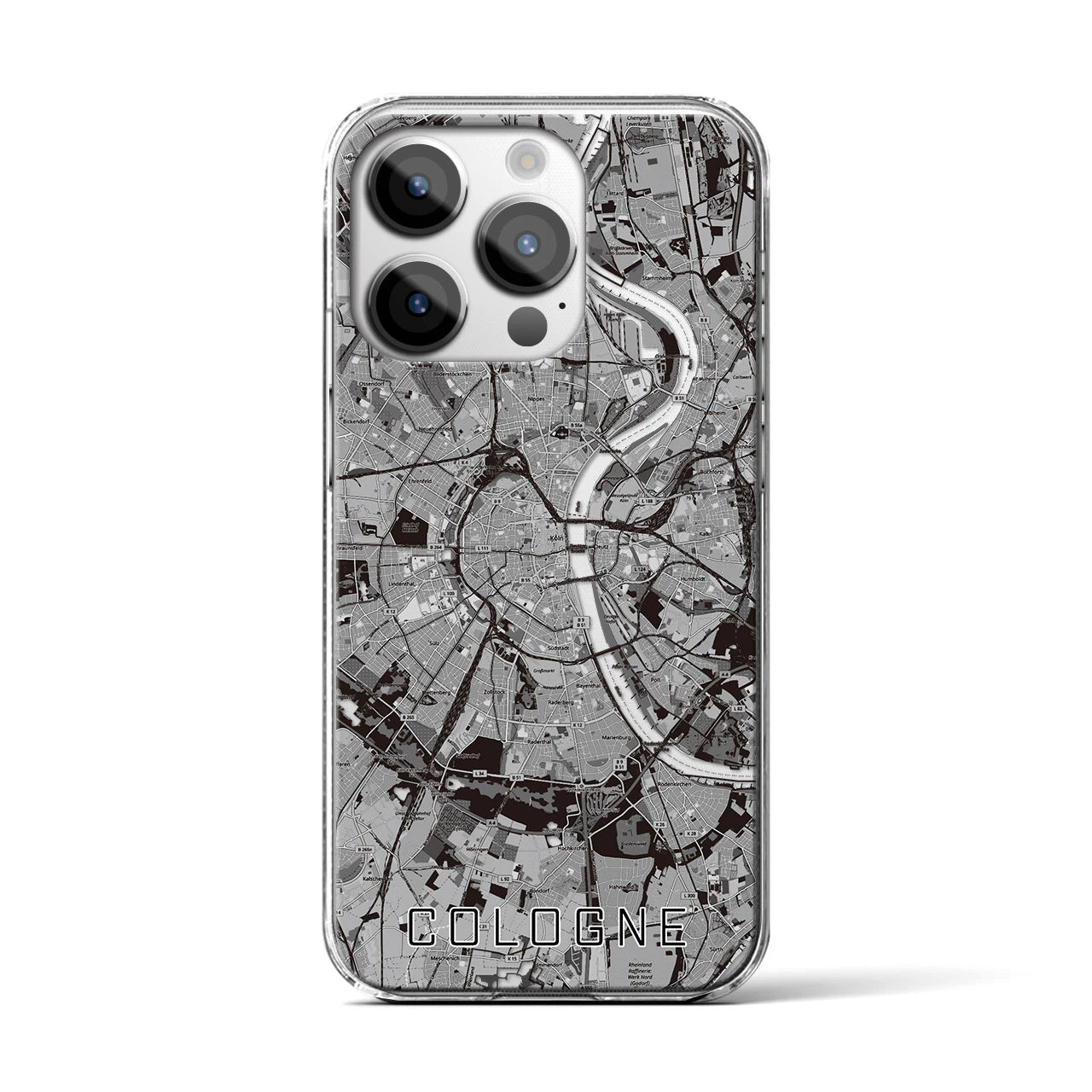 【ケルン(ドイツ)】地図柄iPhoneケース(クリアタイプ)