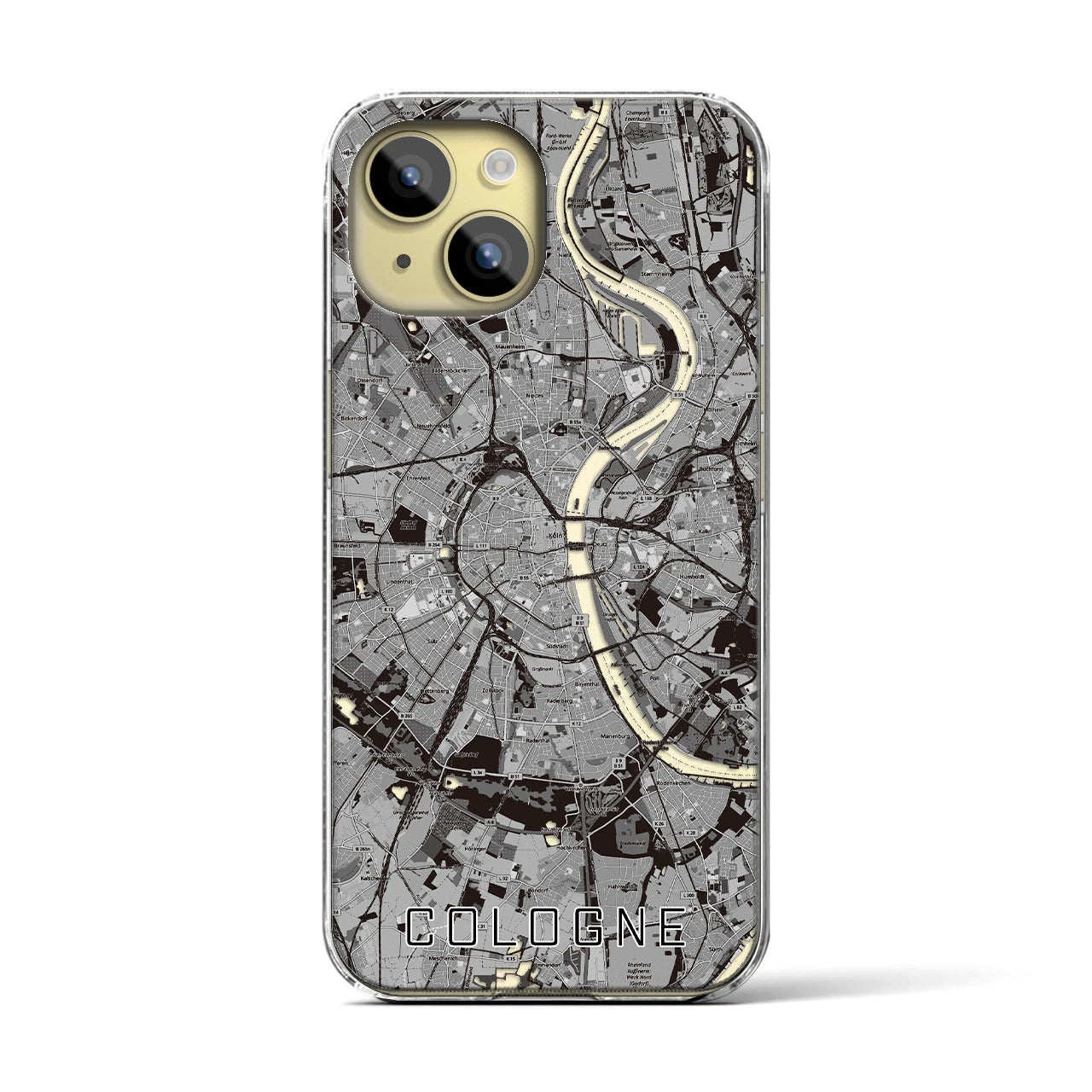 【ケルン(ドイツ)】地図柄iPhoneケース(クリアタイプ)