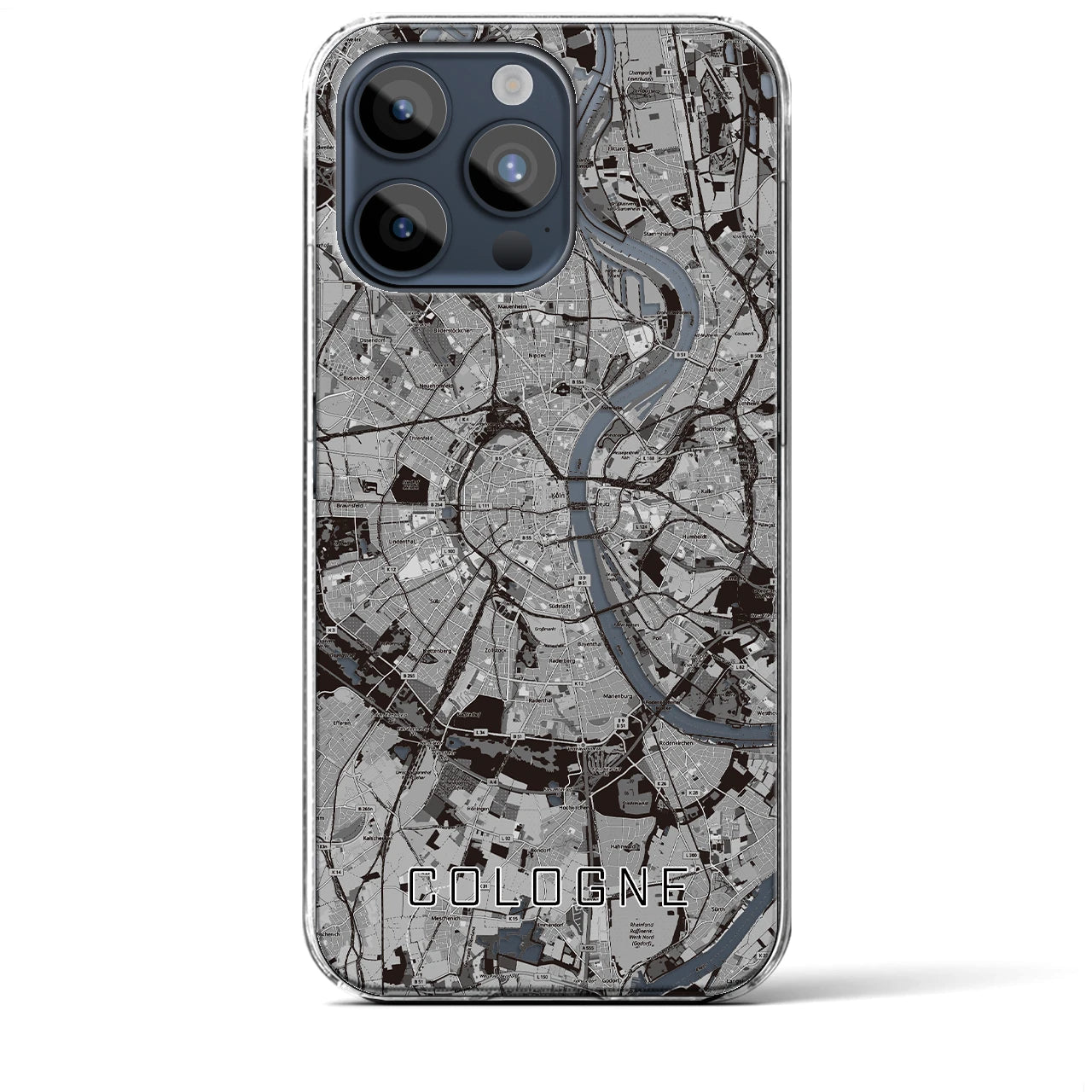 【ケルン(ドイツ)】地図柄iPhoneケース(クリアタイプ)