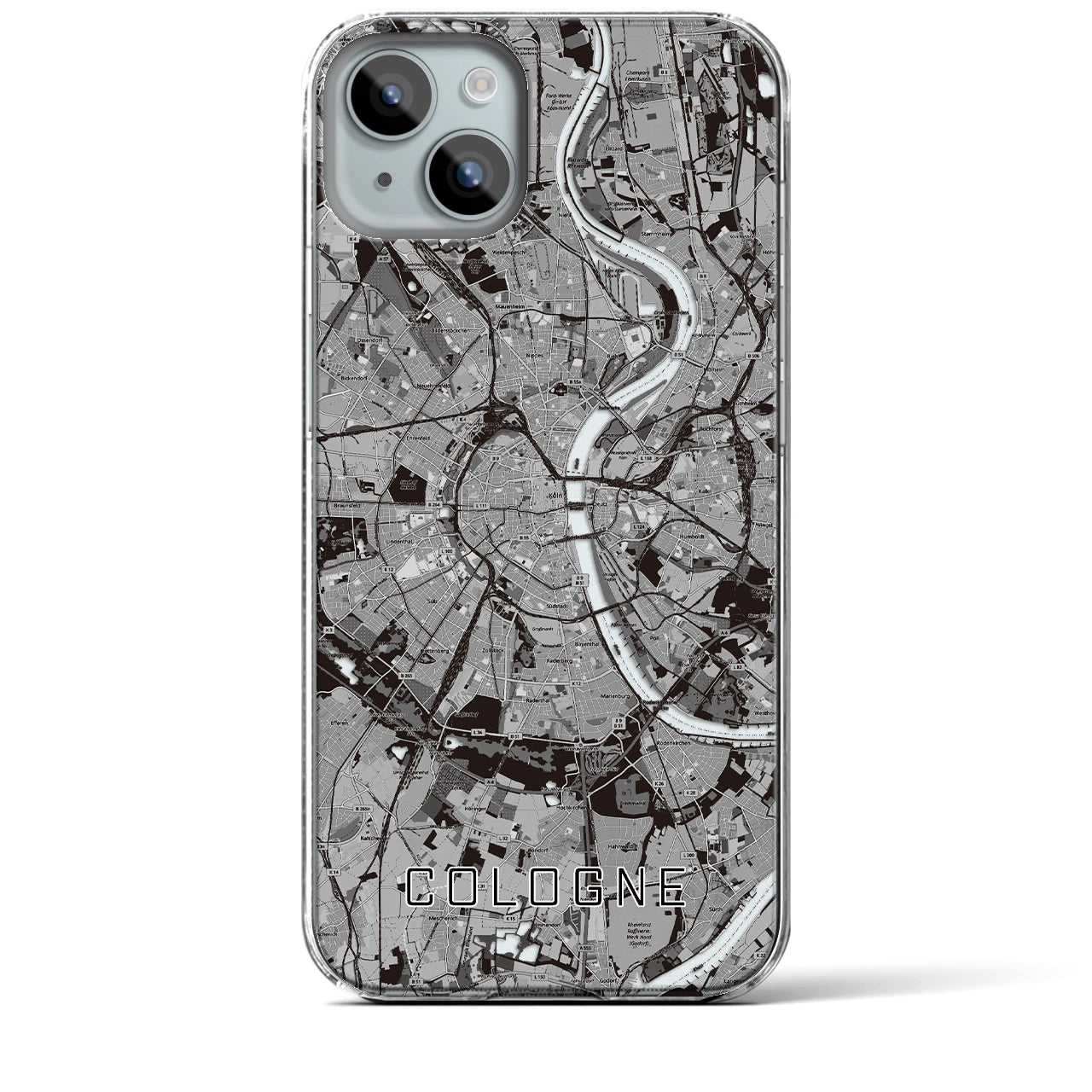 【ケルン(ドイツ)】地図柄iPhoneケース(クリアタイプ)