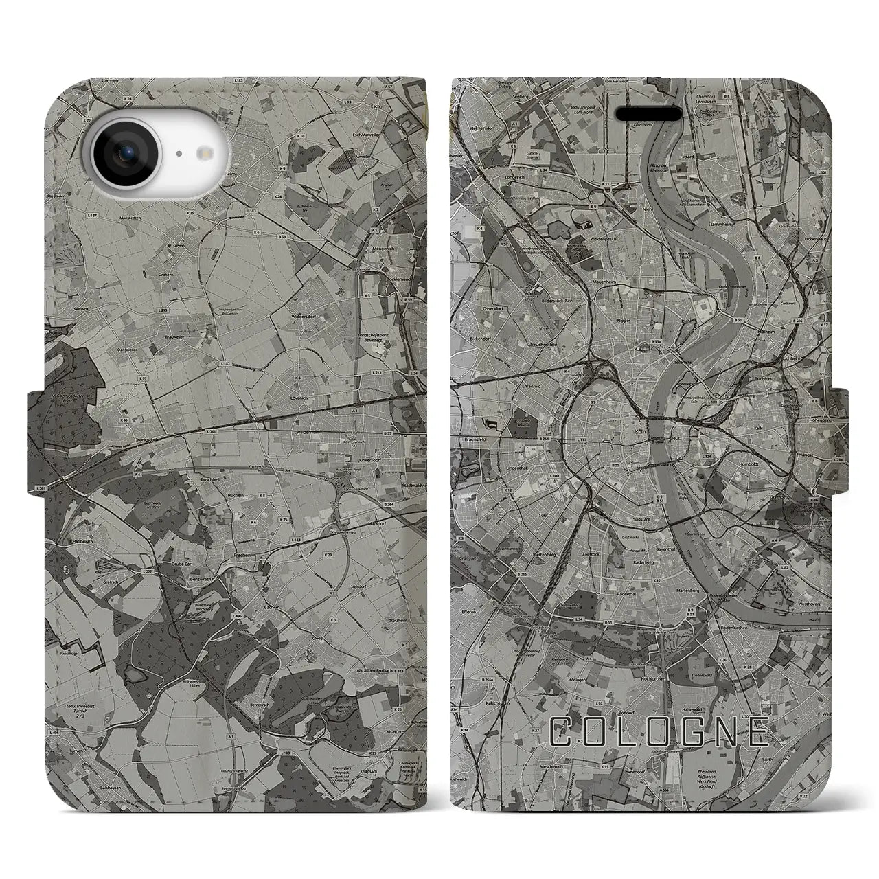 【ケルン(ドイツ)】地図柄iPhoneケース(手帳タイプ)