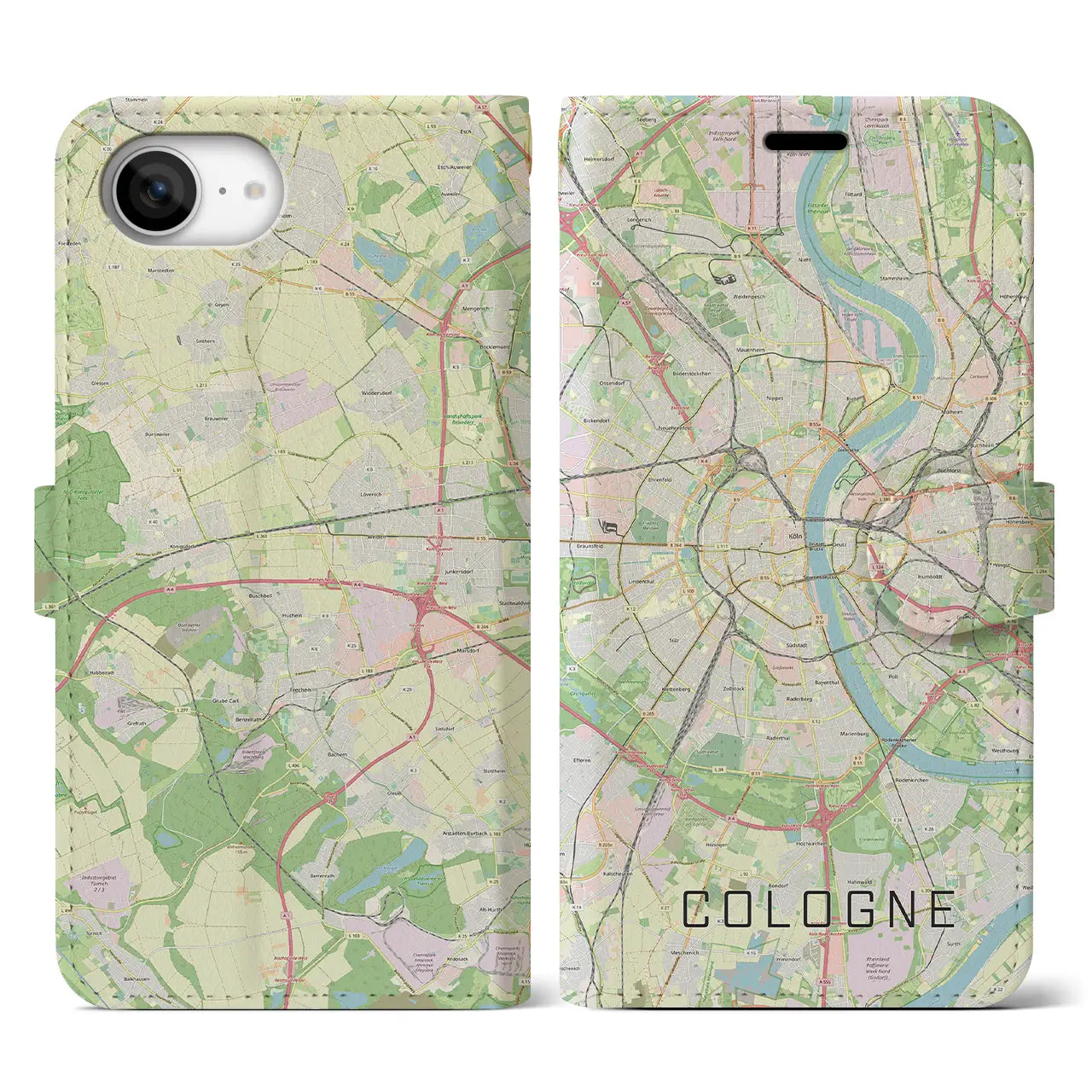 【ケルン(ドイツ)】地図柄iPhoneケース(手帳タイプ)