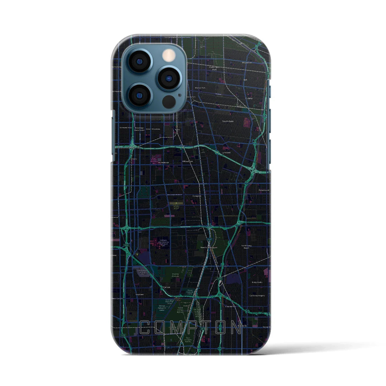 【コンプトン(アメリカ)】地図柄iPhoneケース(バックカバータイプ)