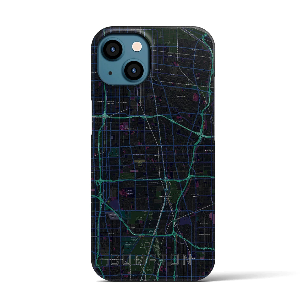【コンプトン(アメリカ)】地図柄iPhoneケース(バックカバータイプ)