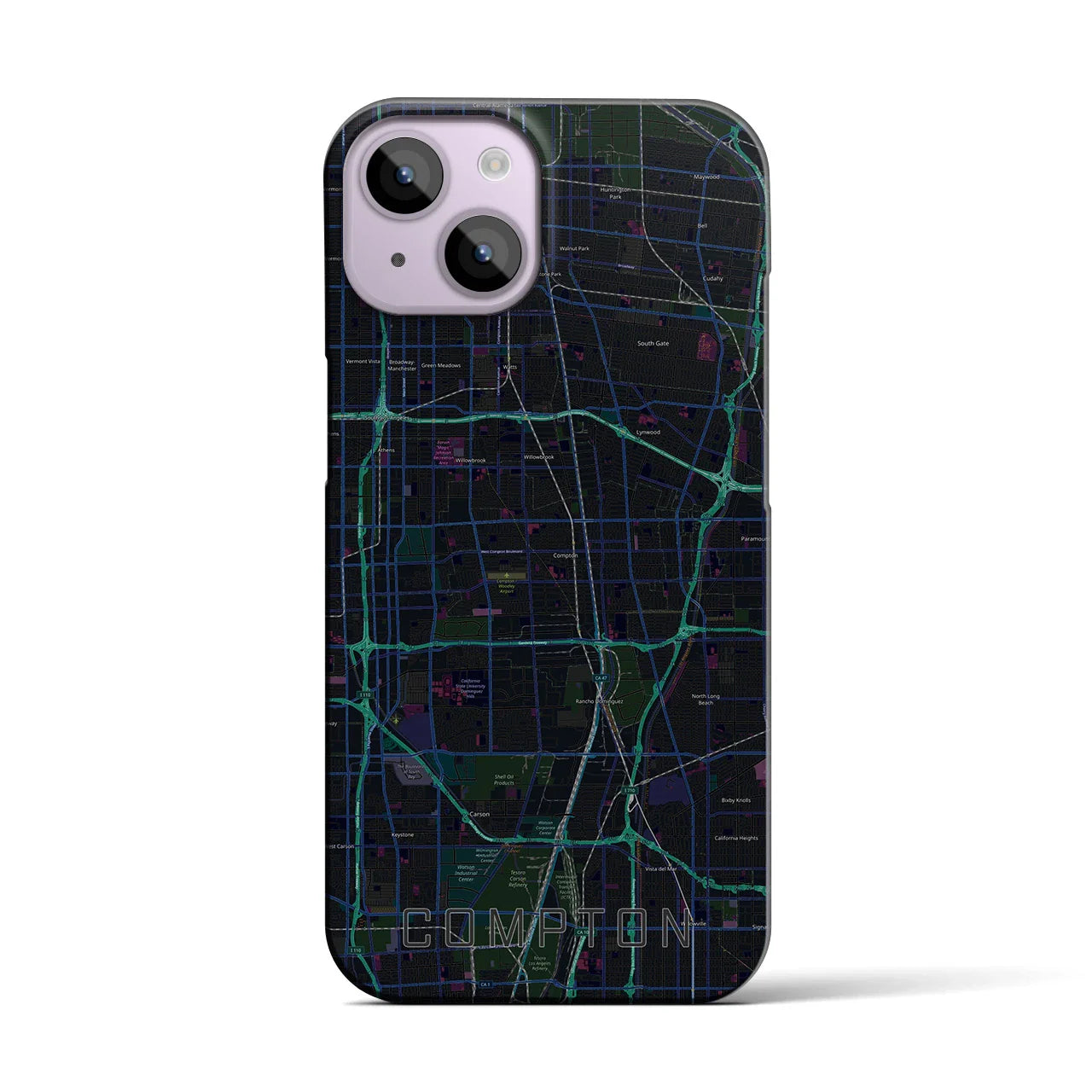【コンプトン(アメリカ)】地図柄iPhoneケース(バックカバータイプ)
