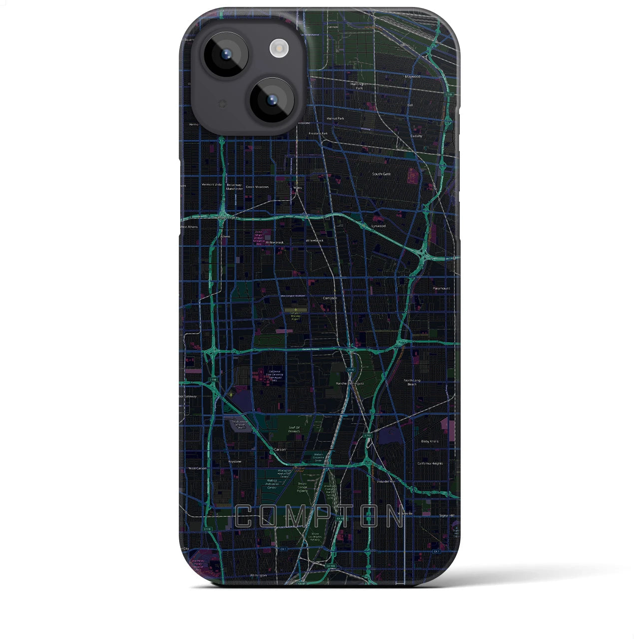 【コンプトン(アメリカ)】地図柄iPhoneケース(バックカバータイプ)